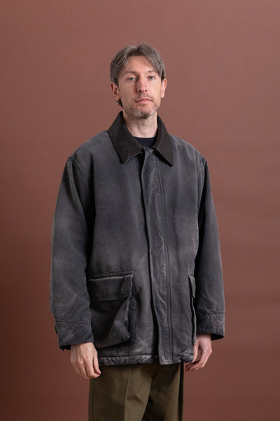ジャケット・アウター PRODUCT DYED ORGANIC COTTON DUCK BLOUSON Auralee - Product Dyed Organic Cotton Duck Blouson in Faded Black