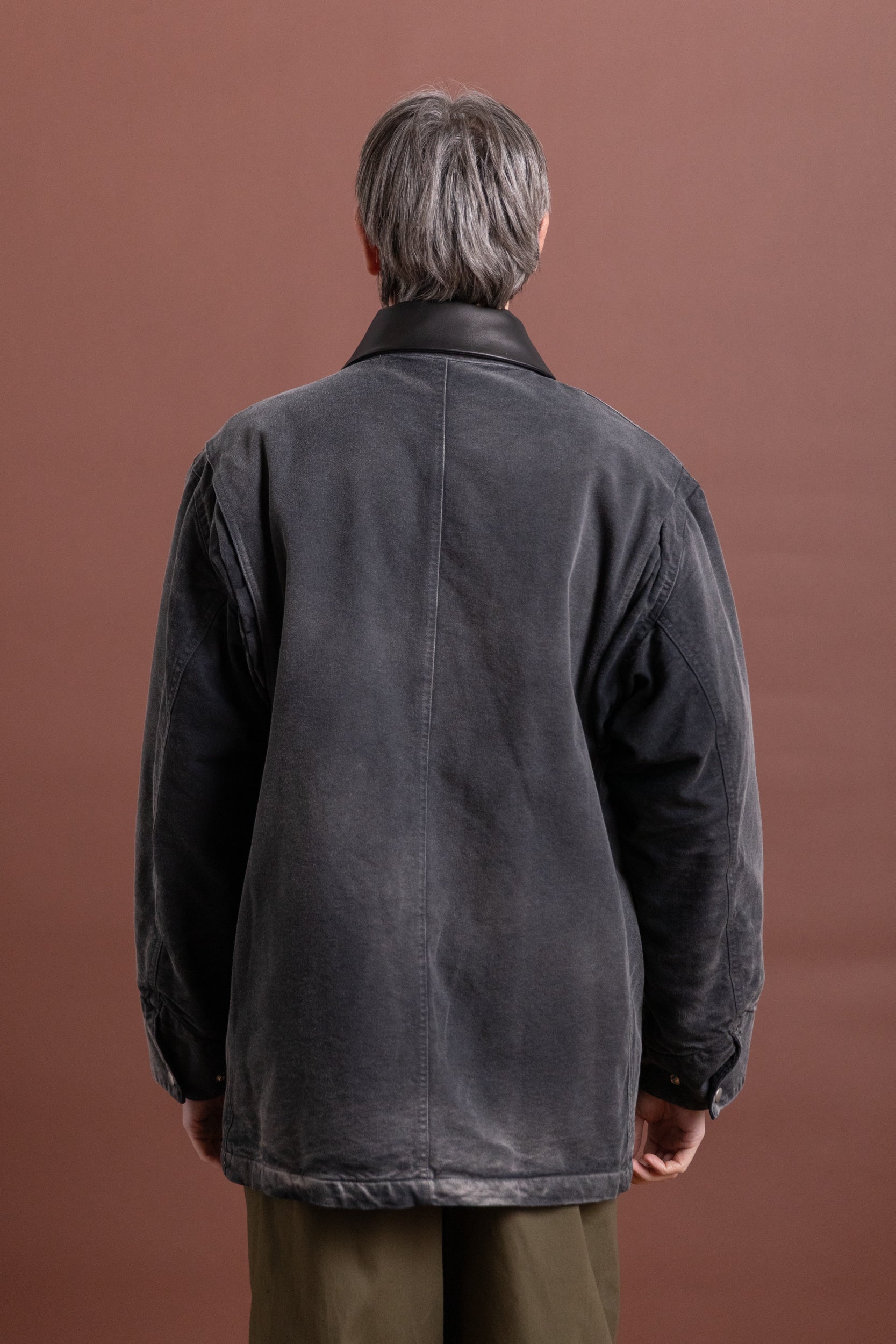 PRODUCT DYED ORGANIC COTTON DUCK BLOUSON IN FADED BLACK