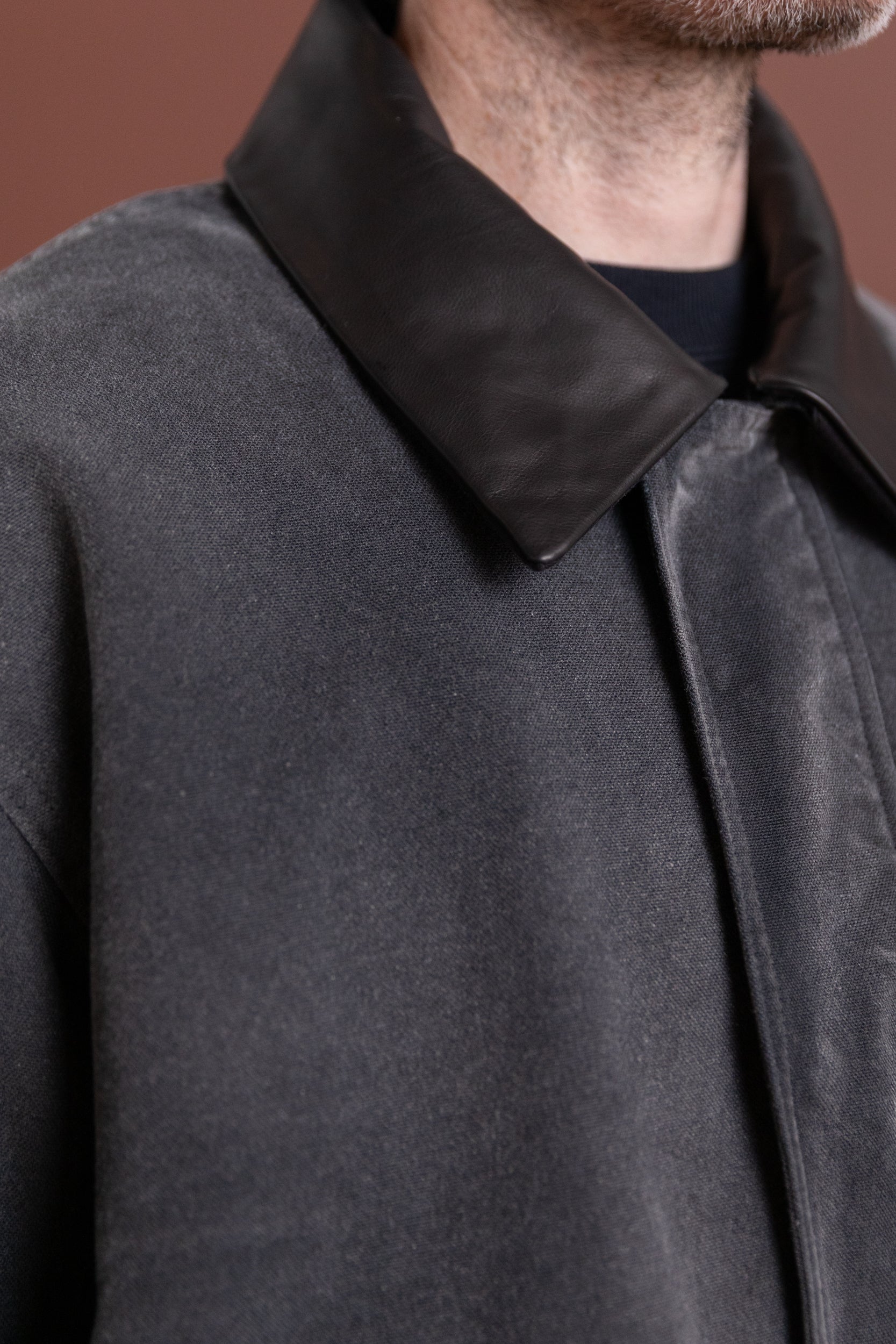 PRODUCT DYED ORGANIC COTTON DUCK BLOUSON IN FADED BLACK