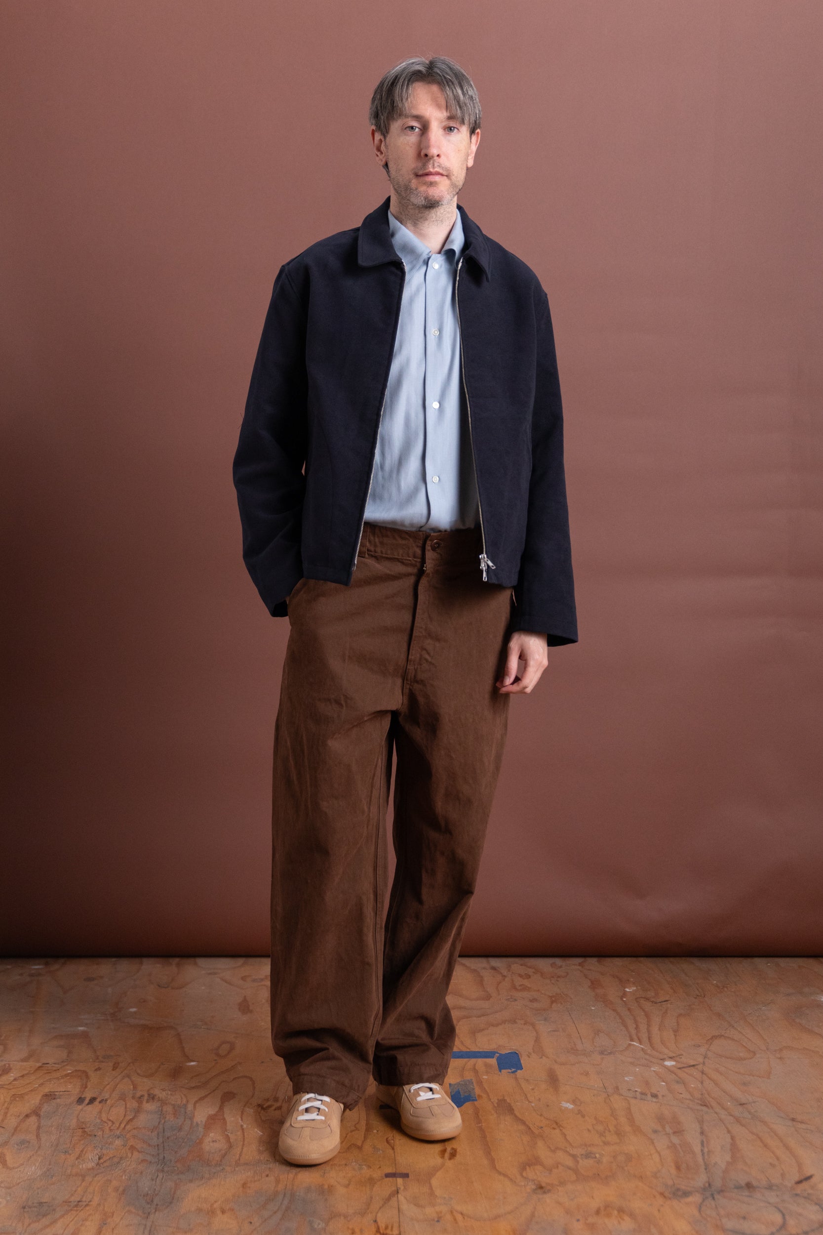 SITE JACKET IN DARK NAVY COTTON MOLESKIN