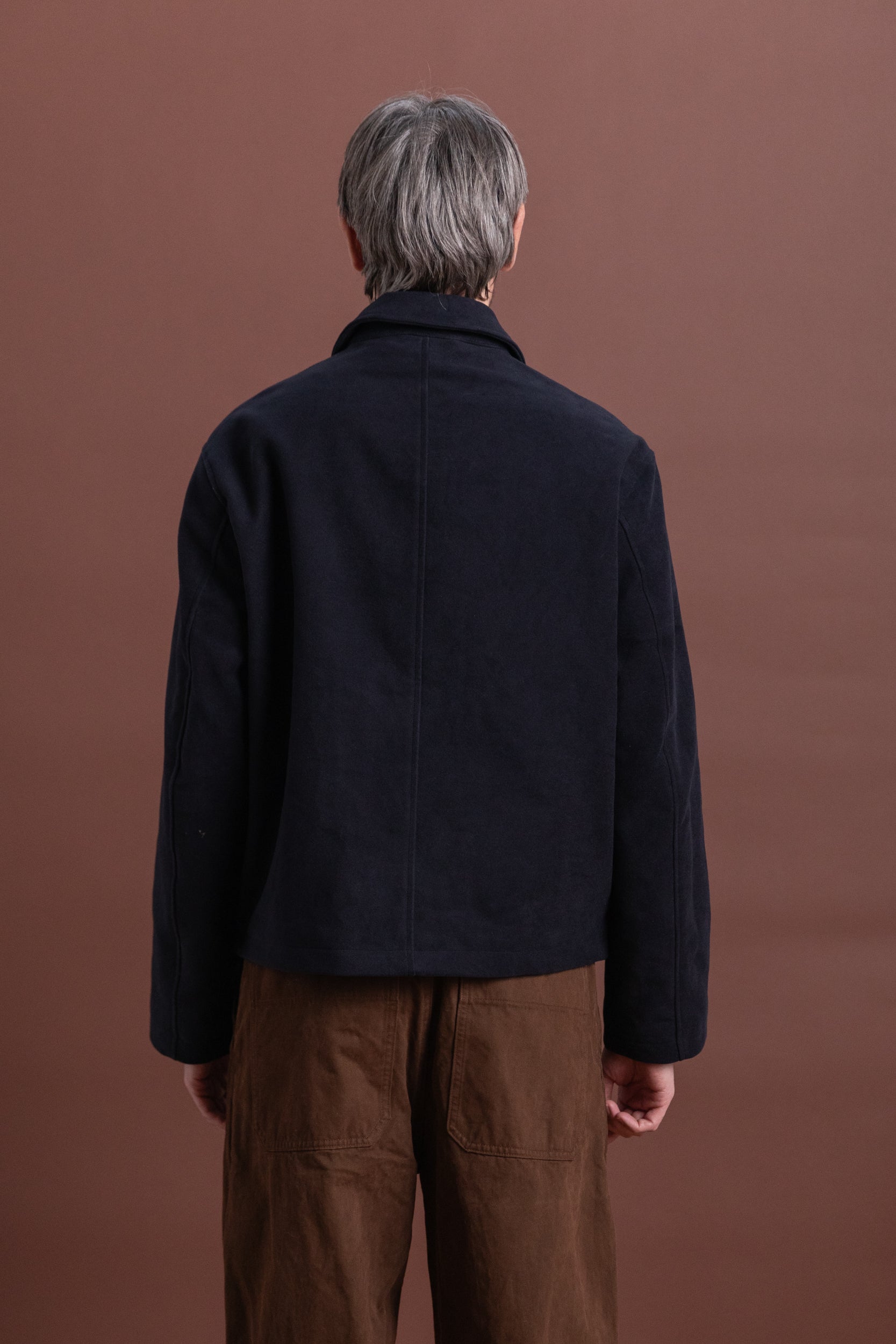 SITE JACKET IN DARK NAVY COTTON MOLESKIN