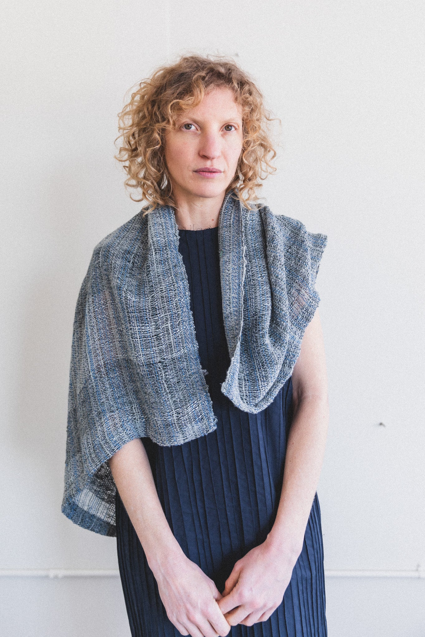 INDIGO AND METALLIC STOLE