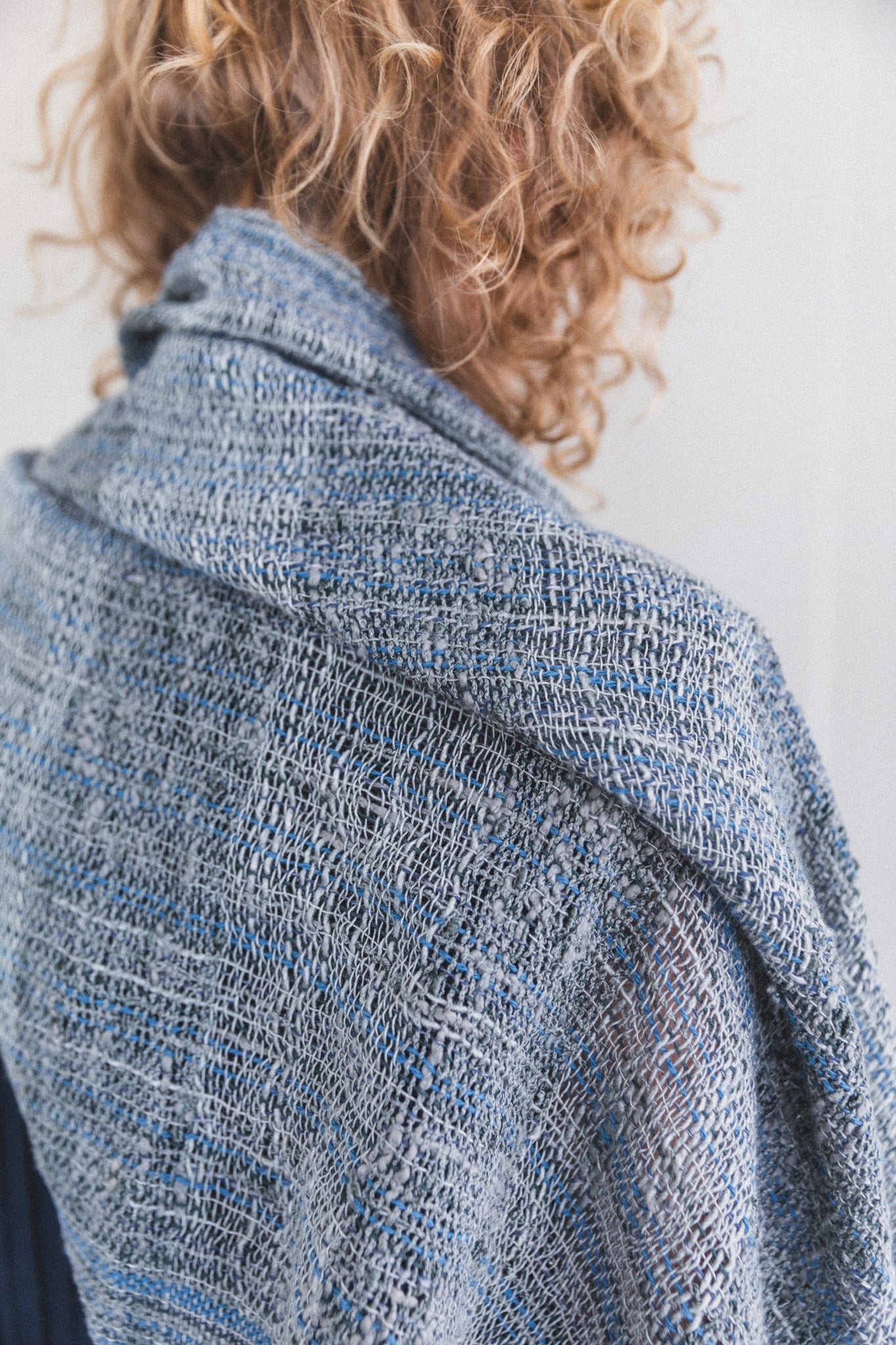 INDIGO AND METALLIC STOLE