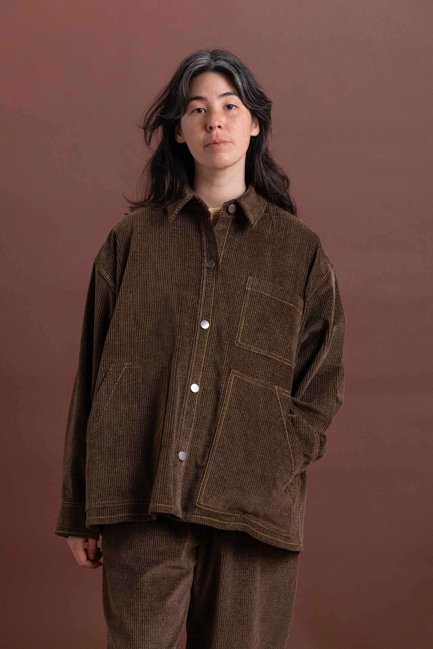 JAPANESE COTTON CORDUROY OVERSIZED SHIRT JACKET