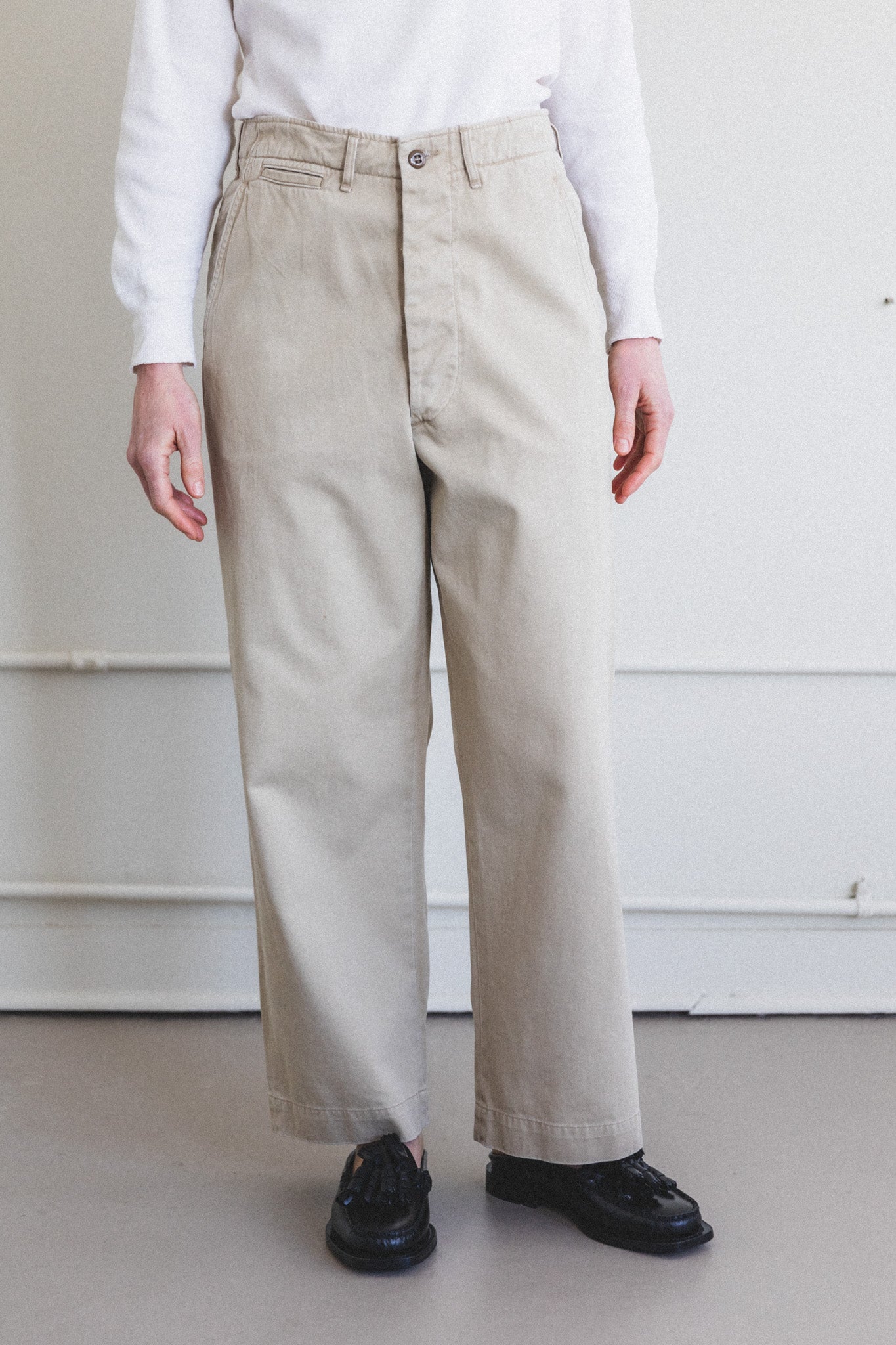 VINTAGE FIT ARMY TROUSER IN STONE WASH