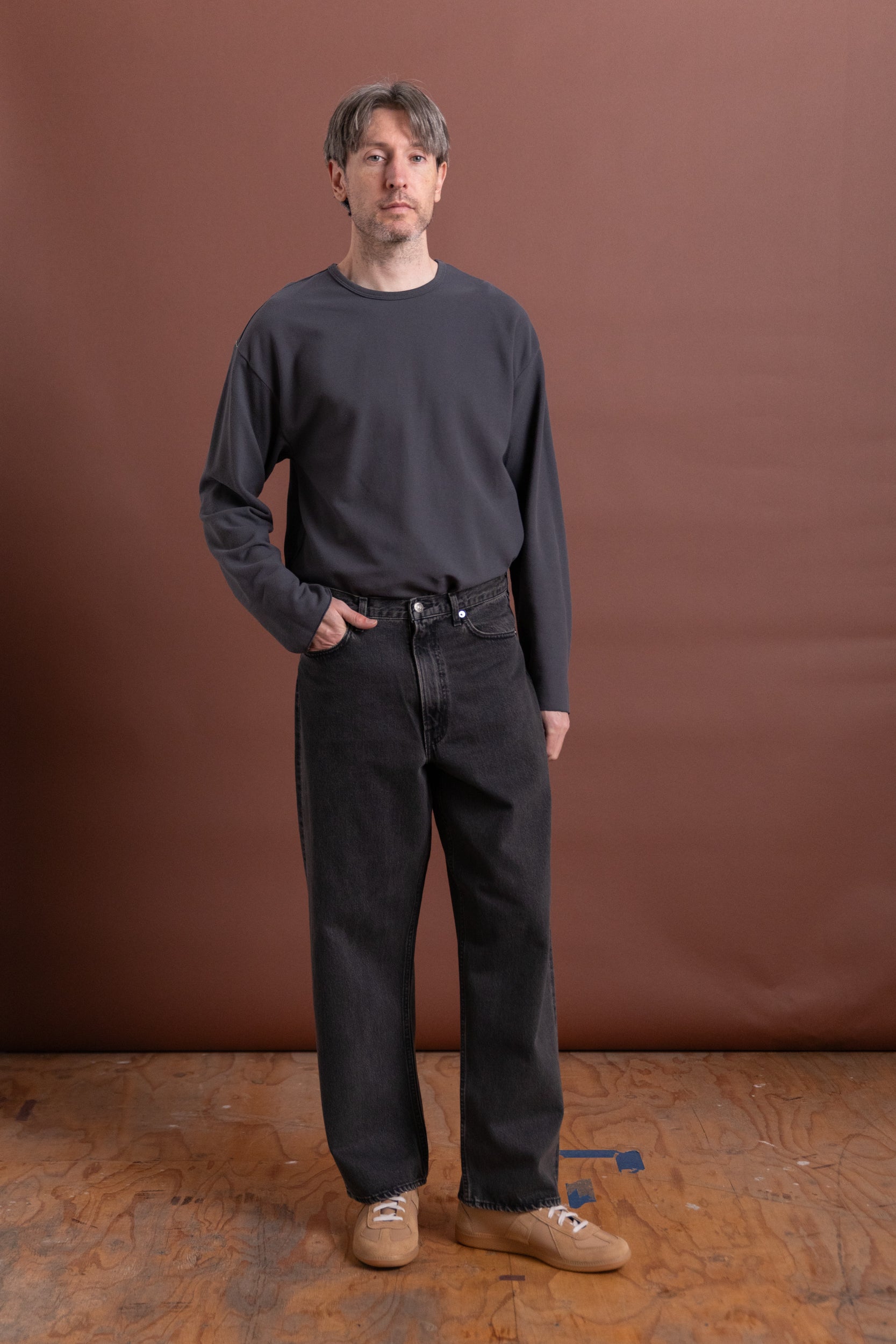 100 SUPER DADS DENIM PANTS IN BLACK DENIM STONE