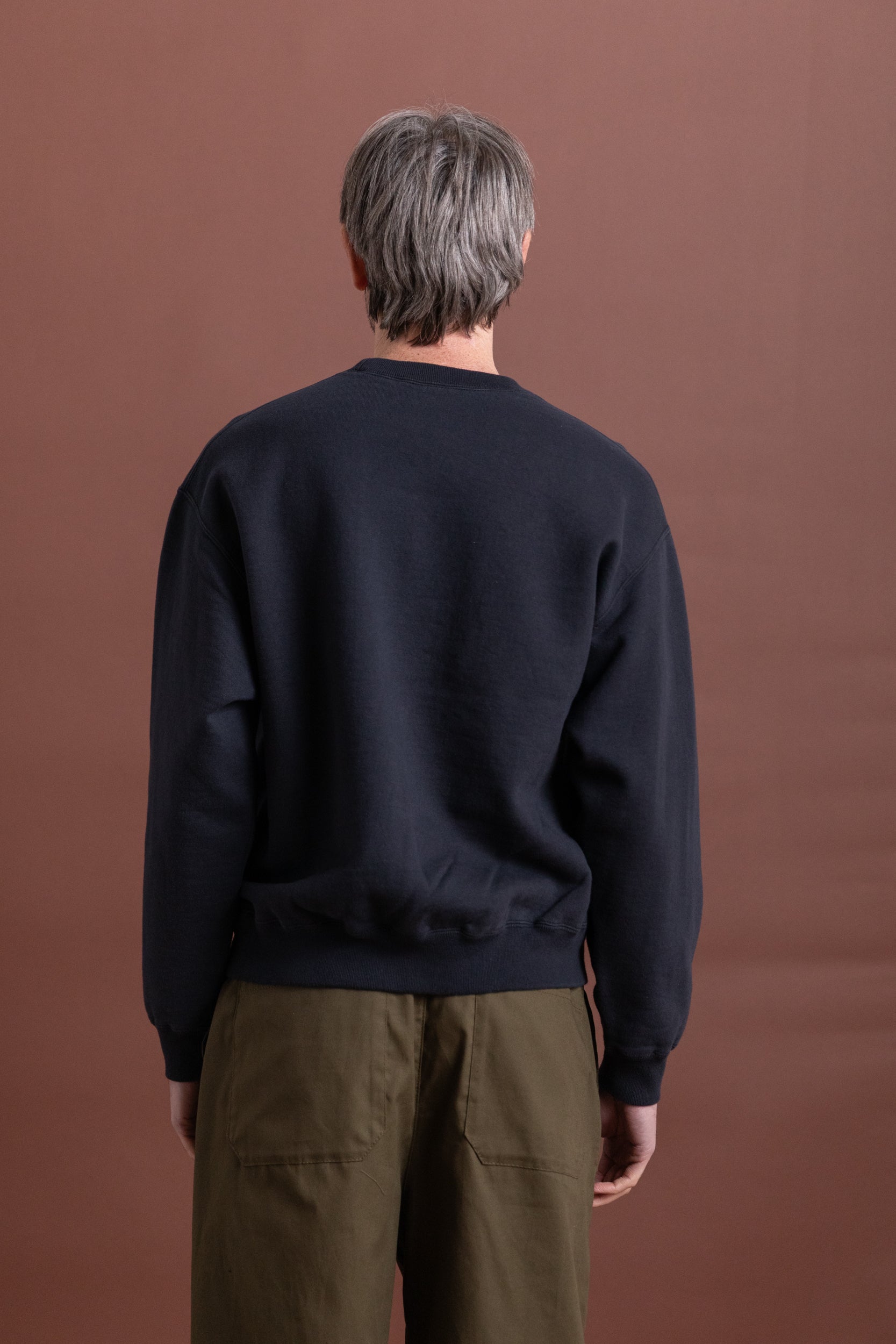 RELAX FIT DENSELY KNIT SWEAT SHIRT IN DARK NAVY
