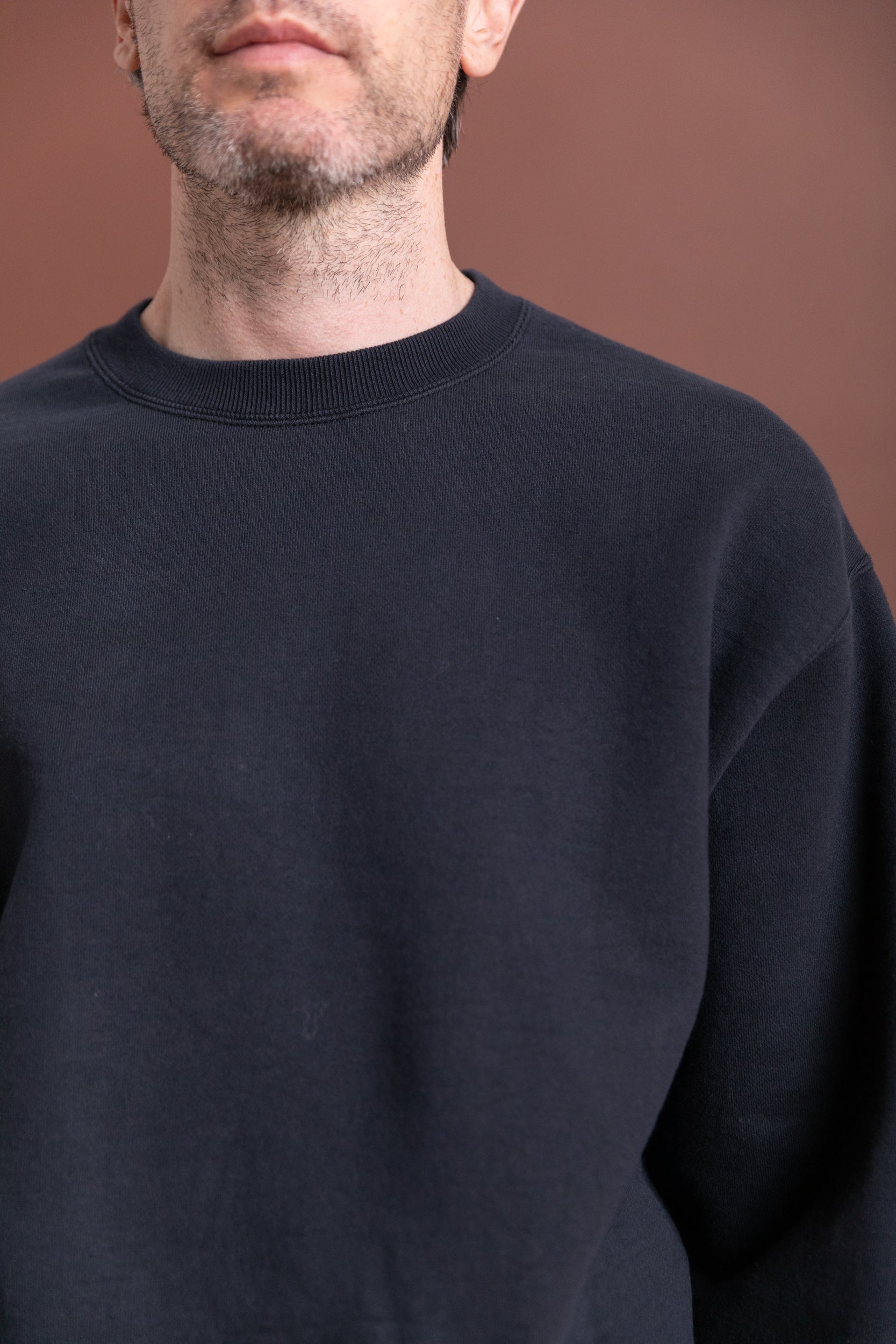 RELAX FIT DENSELY KNIT SWEAT SHIRT IN DARK NAVY