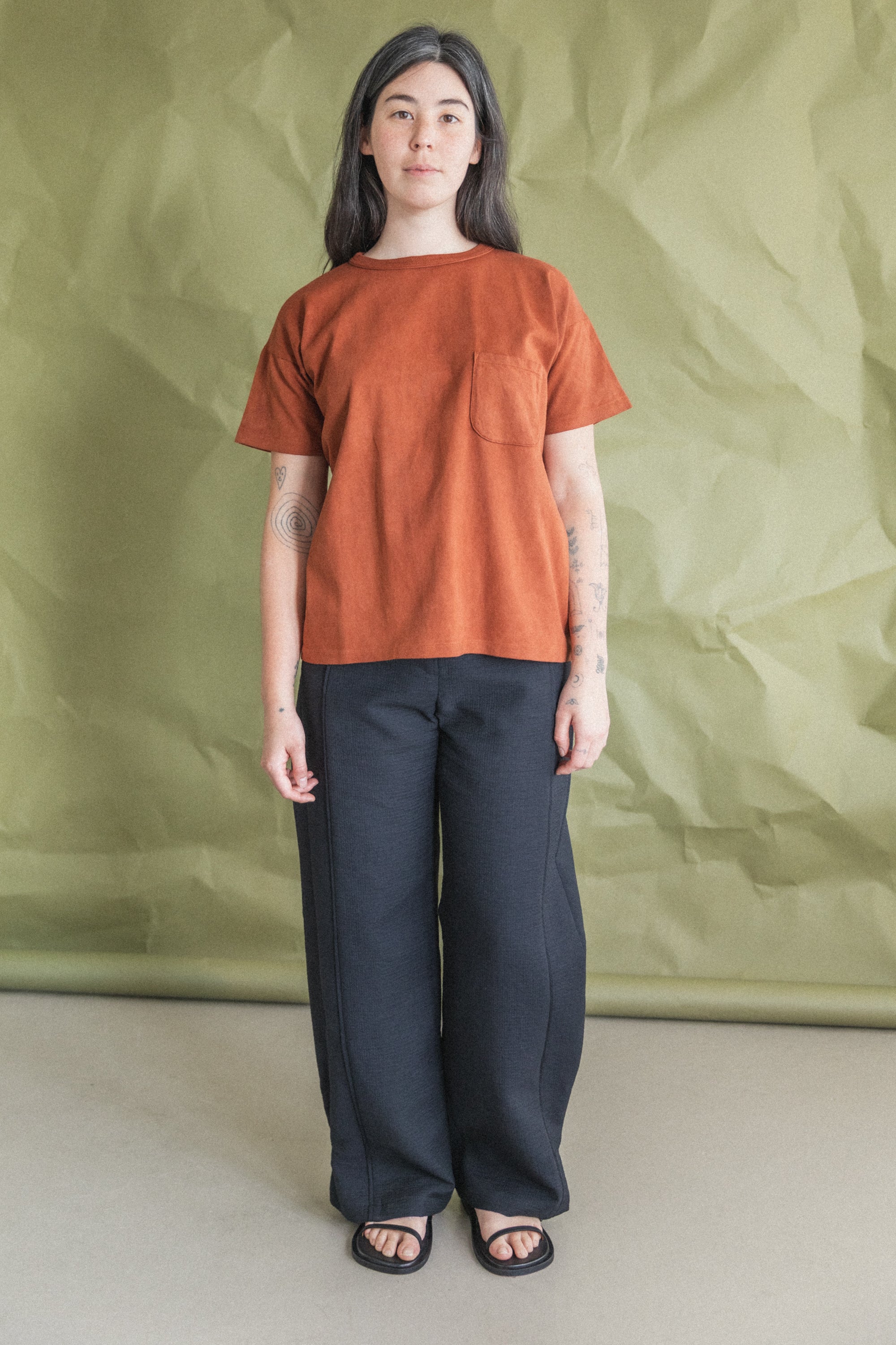 LOT 601 TEE SHIRT IN TECHI TREE DYED BROWN