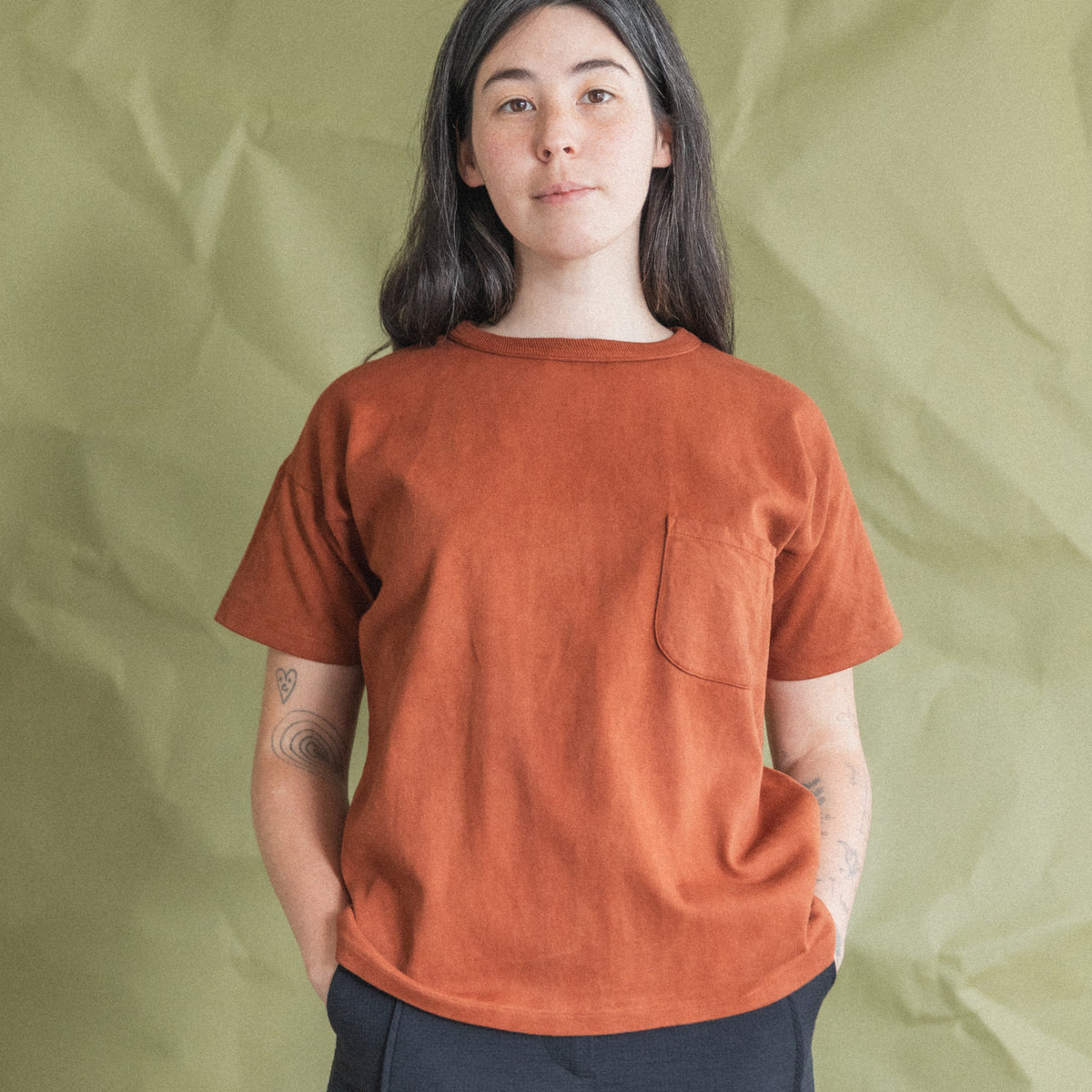 LOT 601 TEE SHIRT IN TECHI TREE DYED BROWN
