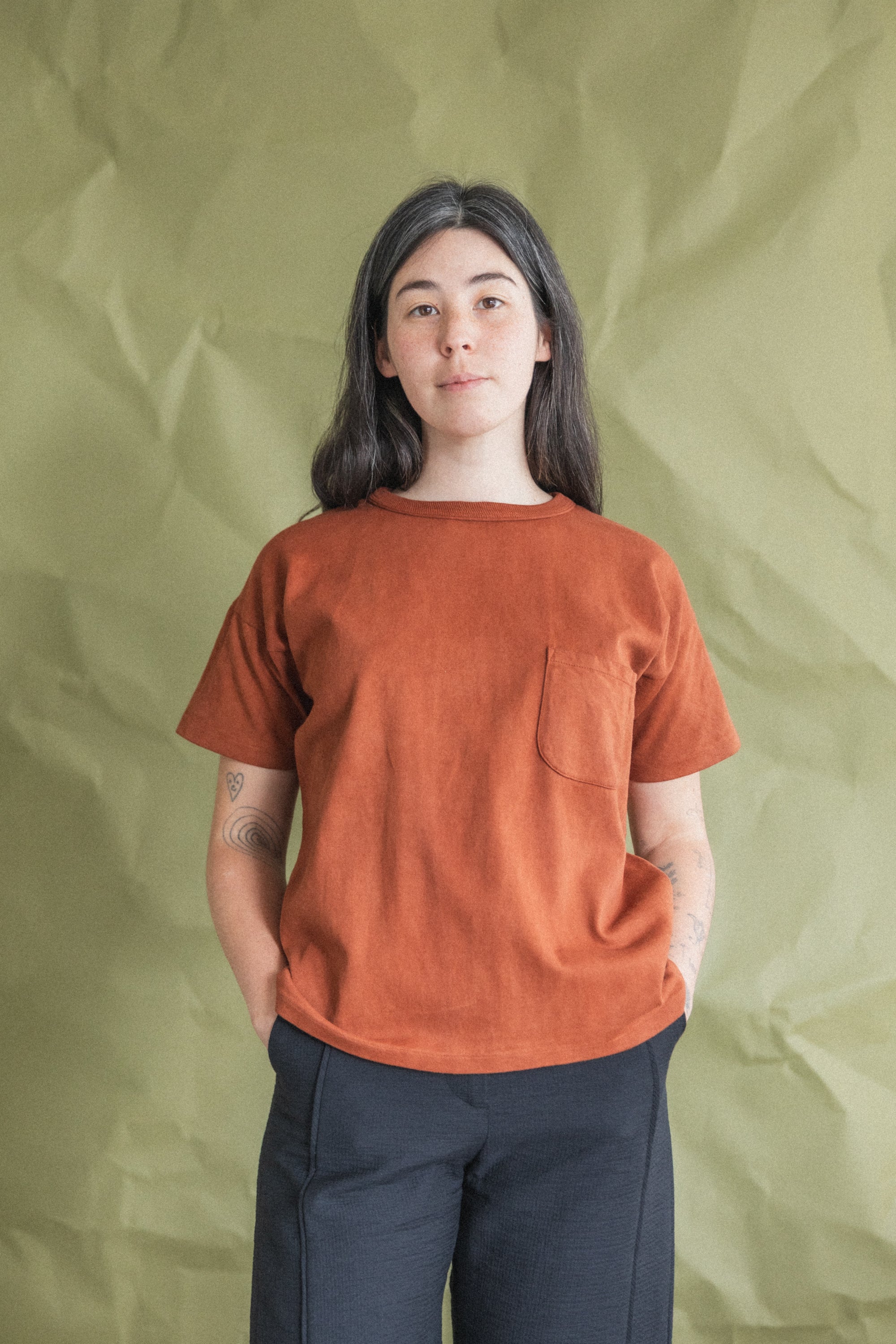 LOT 601 TEE SHIRT IN TECHI TREE DYED BROWN