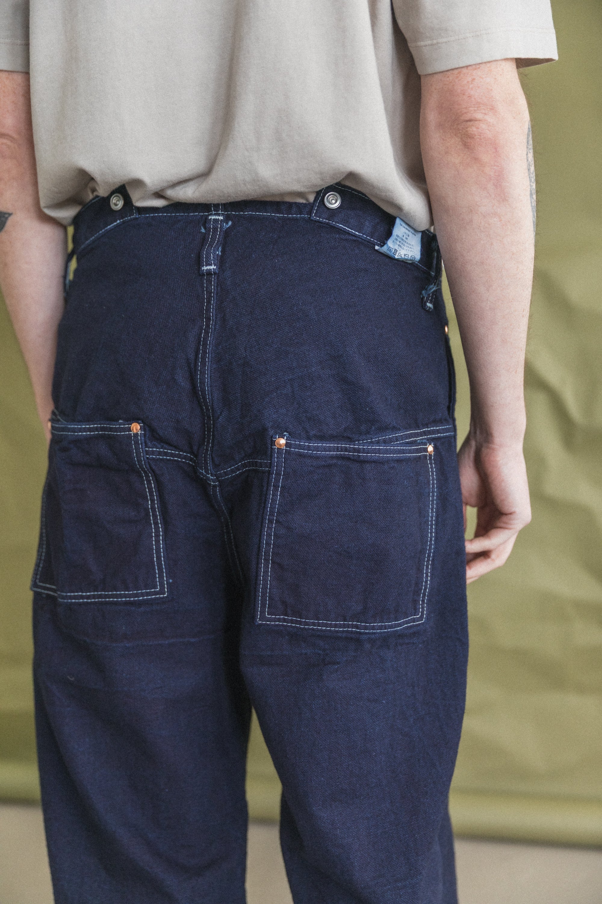 TYPE 156 SPLIT BACK JEANS IN RINSED DOUBLE INDIGO BROKEN TWILL