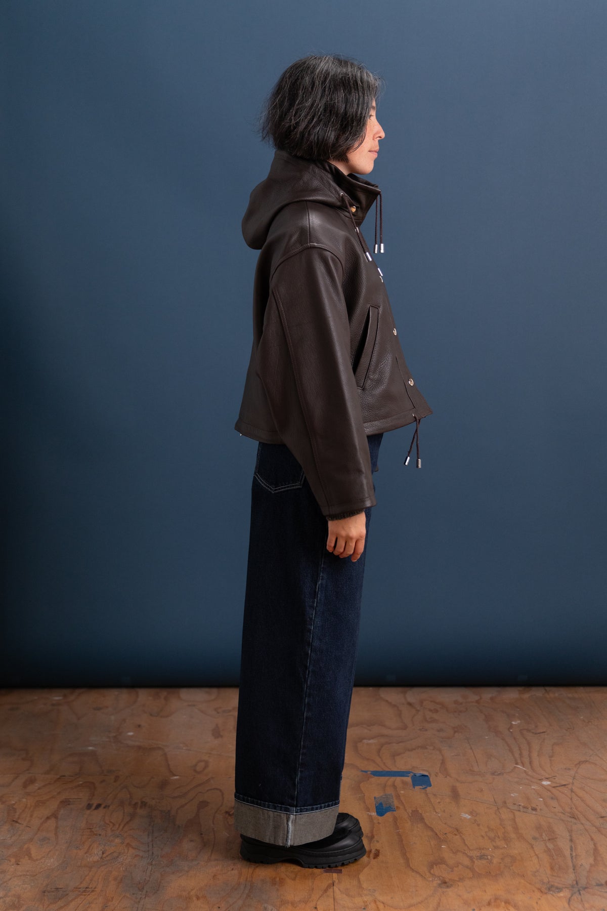 JOSIE PARKA IN BROWN SAPPLE GOAT
