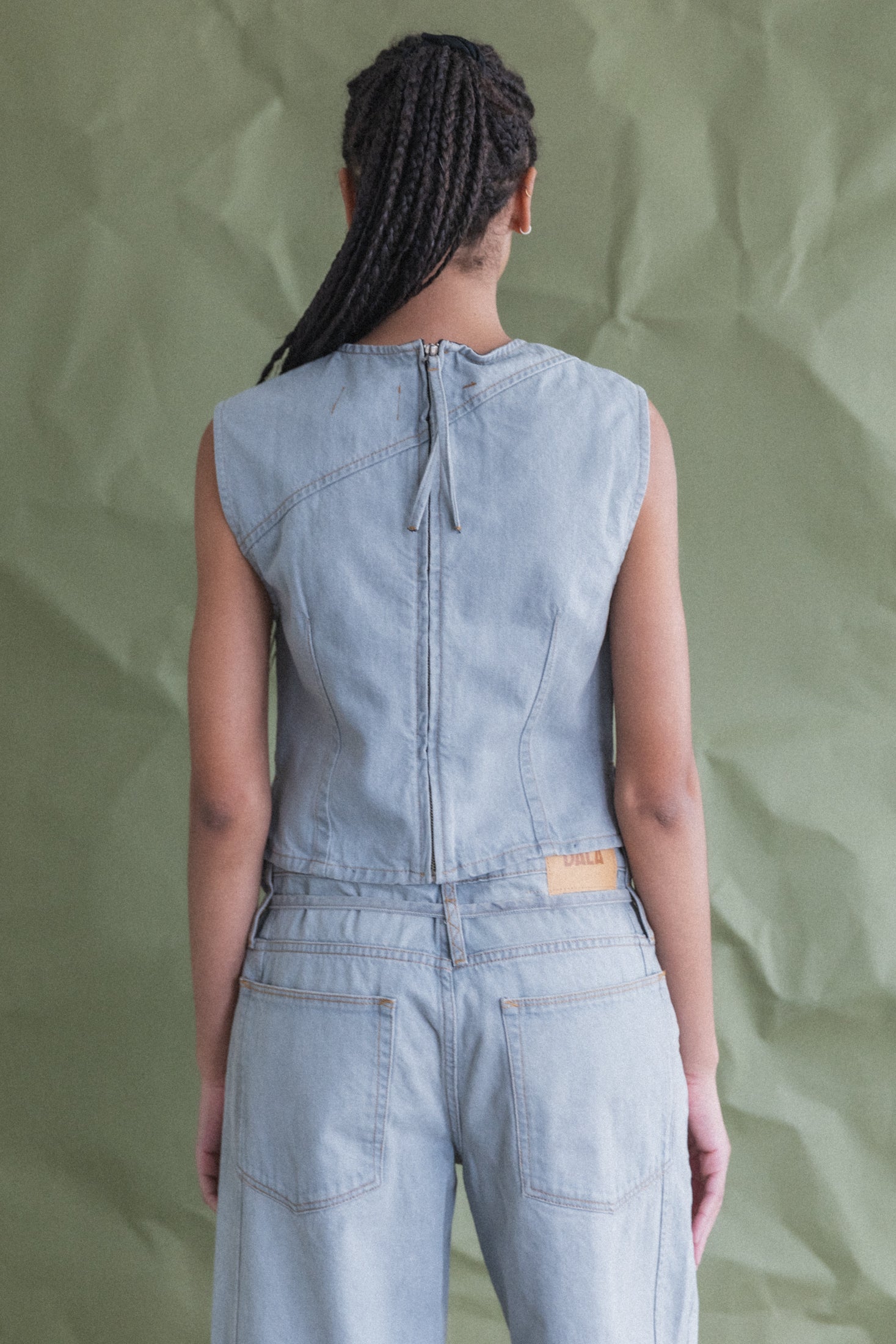 ANGLE TANK IN LUNAR DENIM