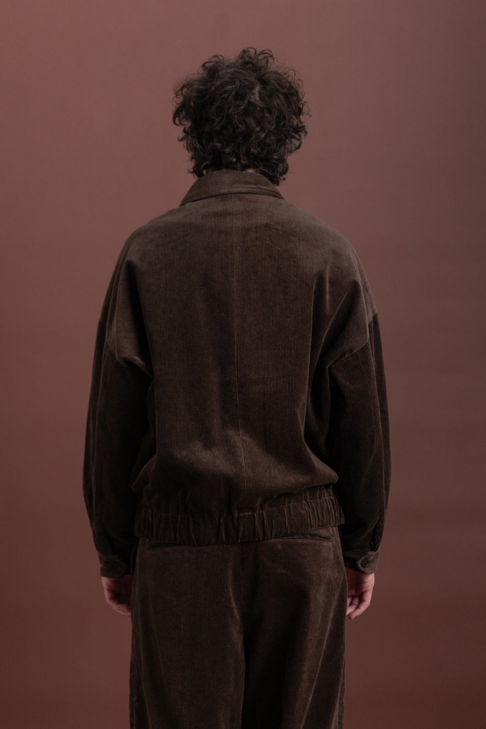 ZIP JACKET TWO IN BROWN SUMI INK CORDUROY