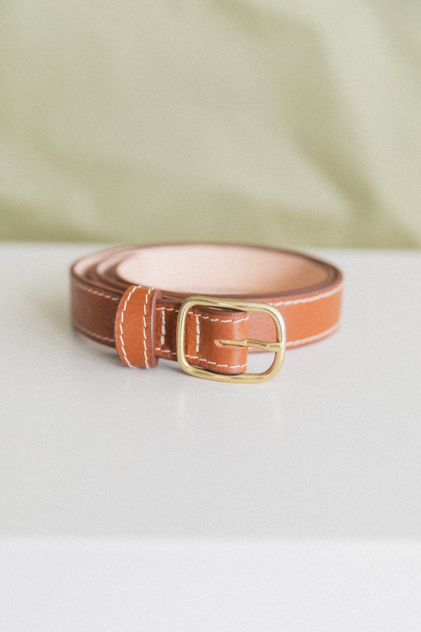 SIMPLE BELT IN BROWN LEATHER