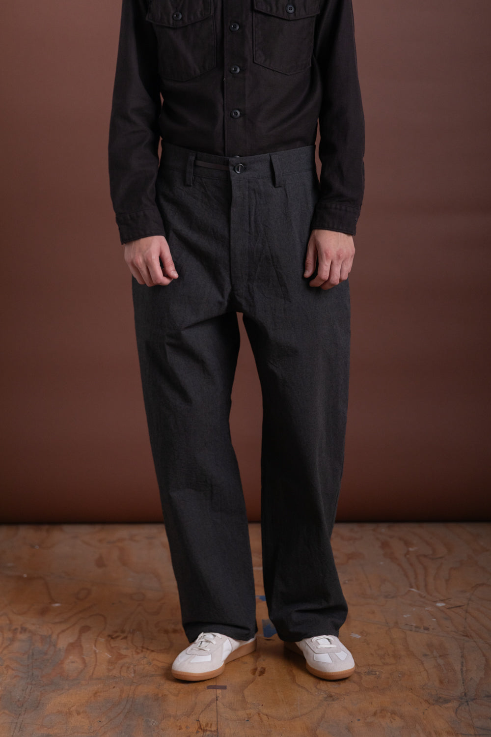 R19 P4 WIDE PANTS IN GRANITE WOOL