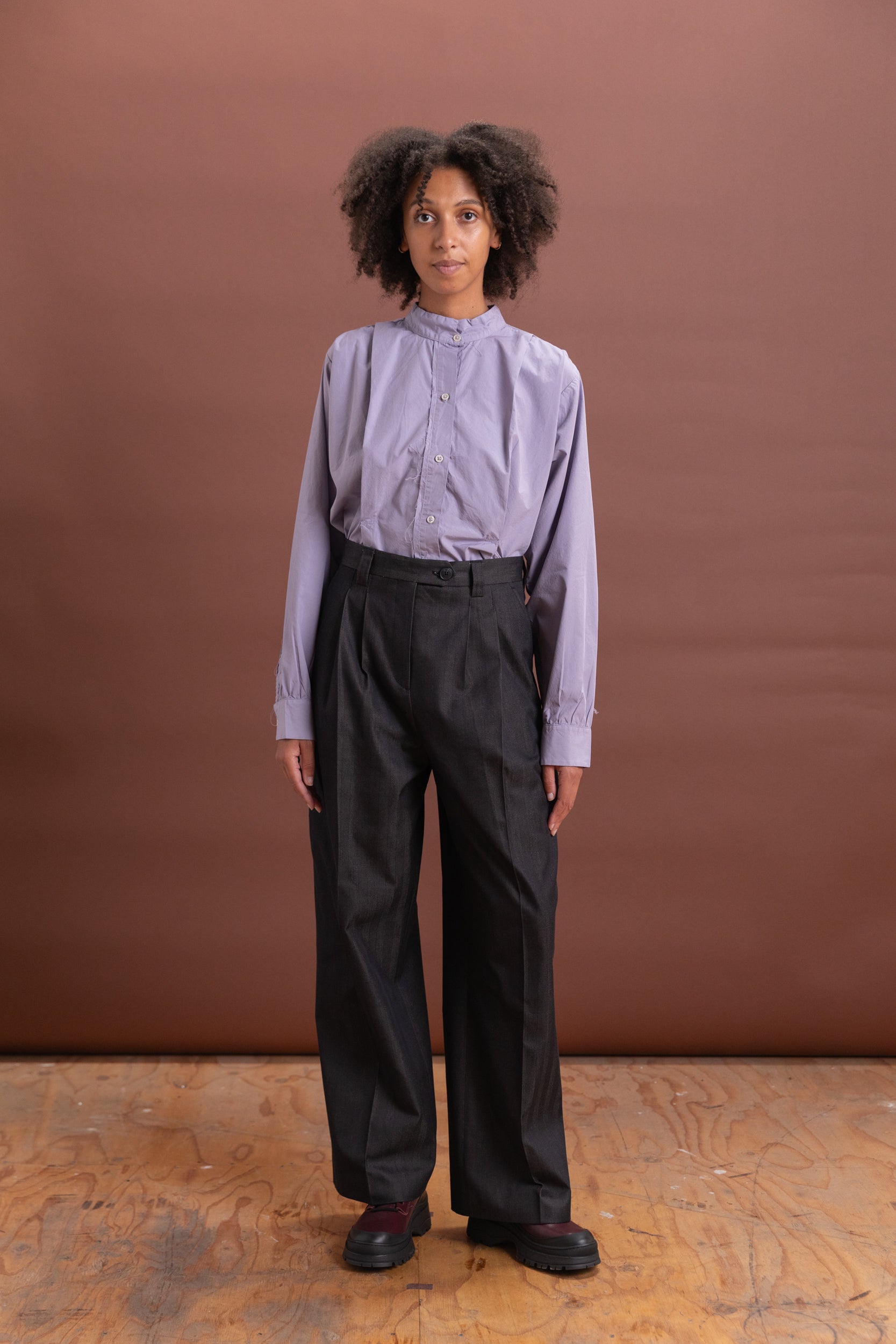 FAVORITE TROUSER IN BLACK SOLARO HERRINGBONE