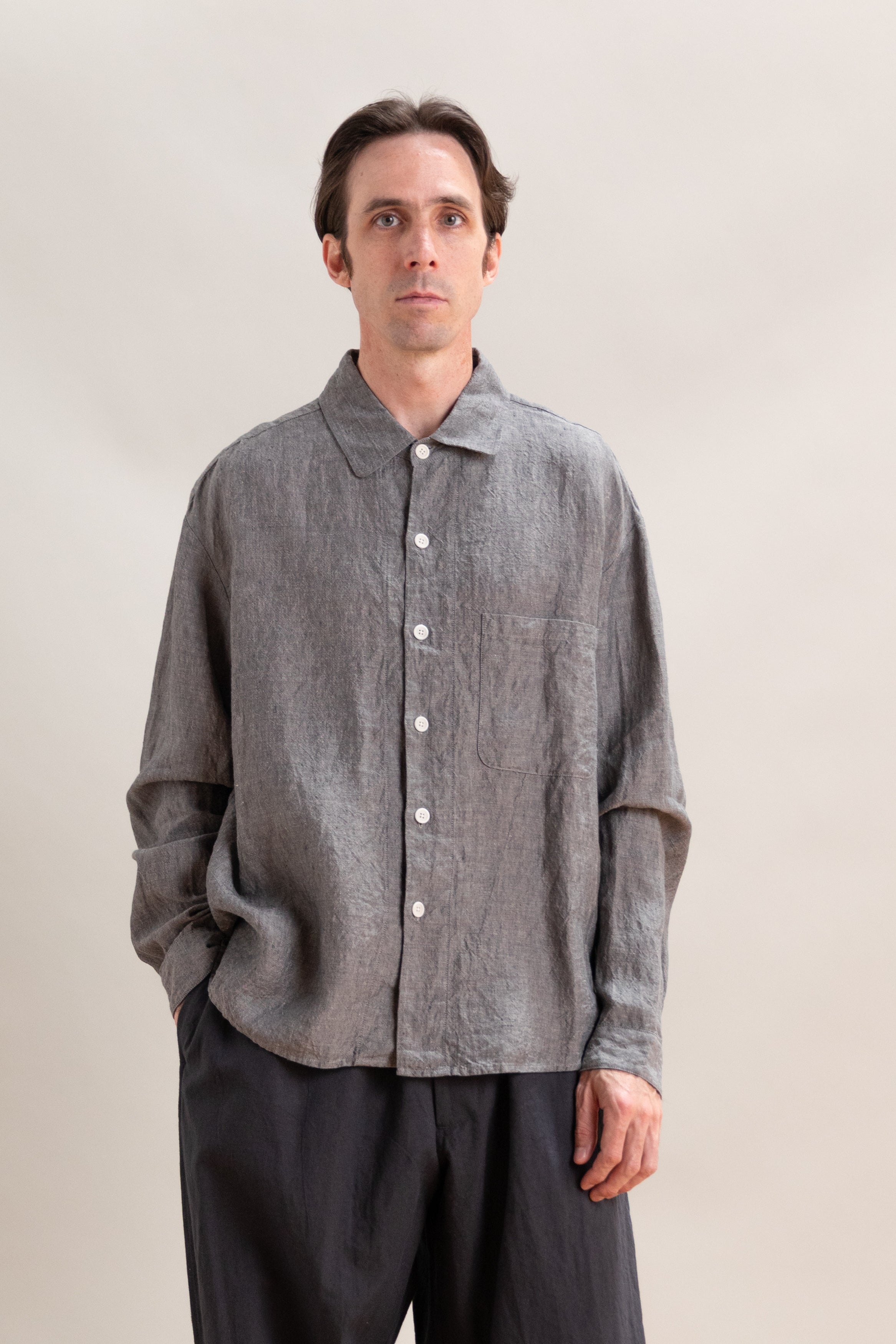 TENT SHIRT IN SPECKLED LINEN
