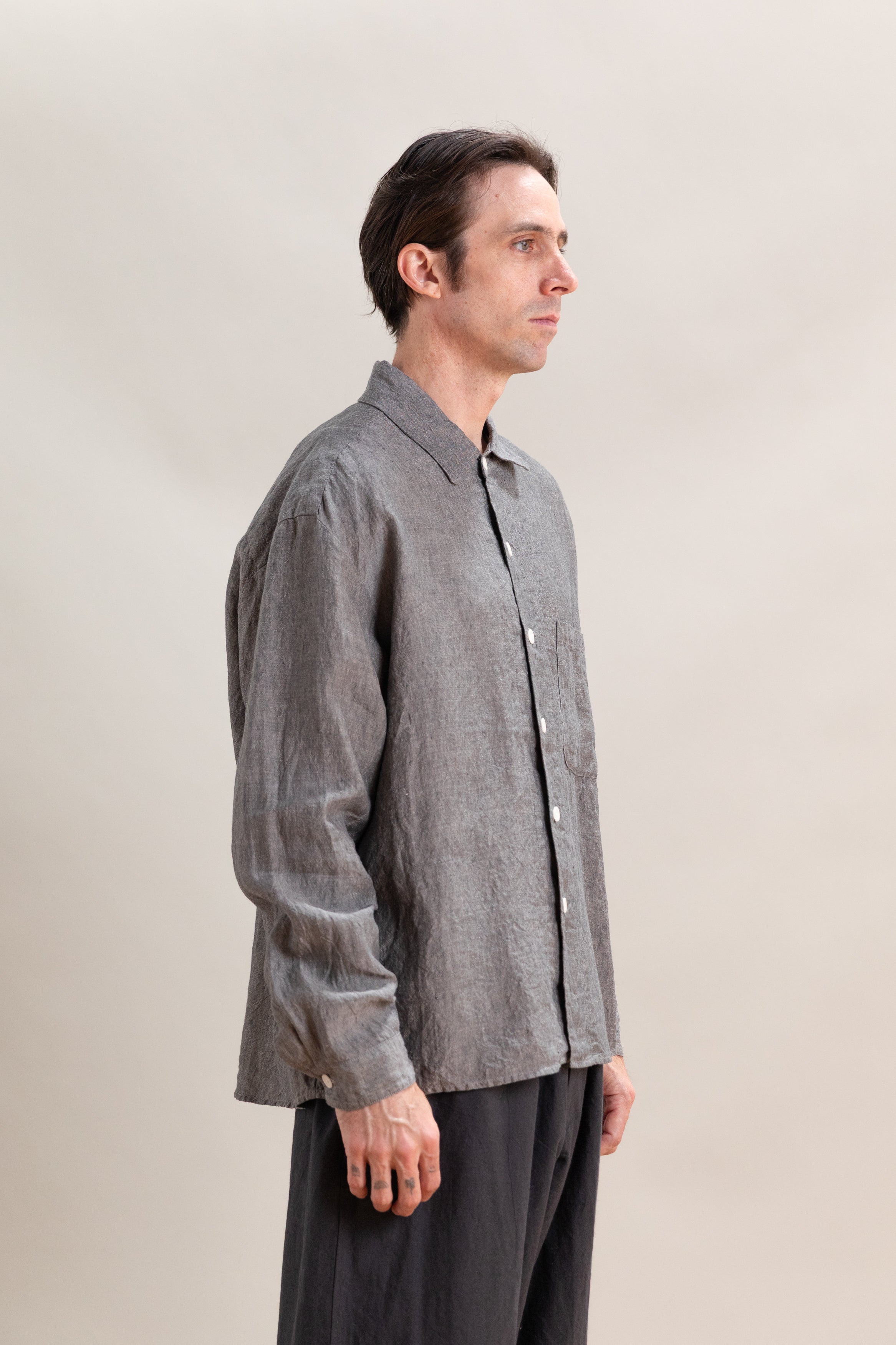 TENT SHIRT IN SPECKLED LINEN