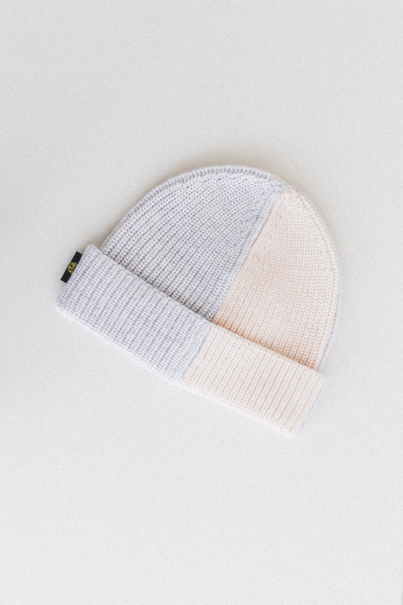 KAJA BEANIE IN BEIGE ONE-OF-A-KIND RECYCLED YARN