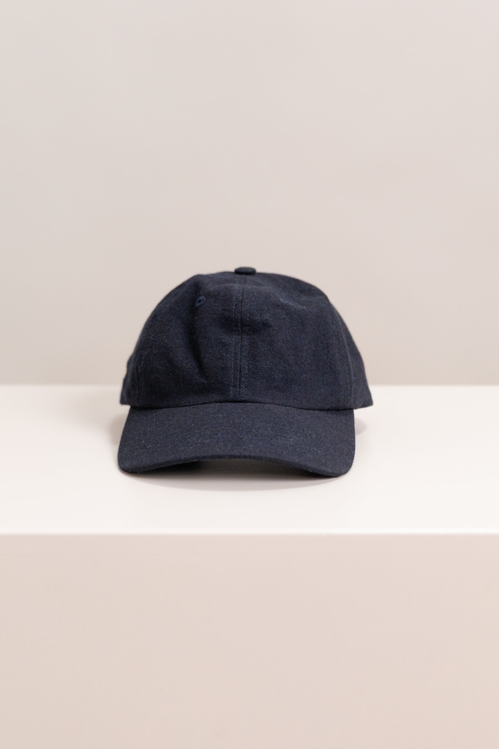 BALL CAP IN NAVY COTTON WOOL WEATHERCLOTH
