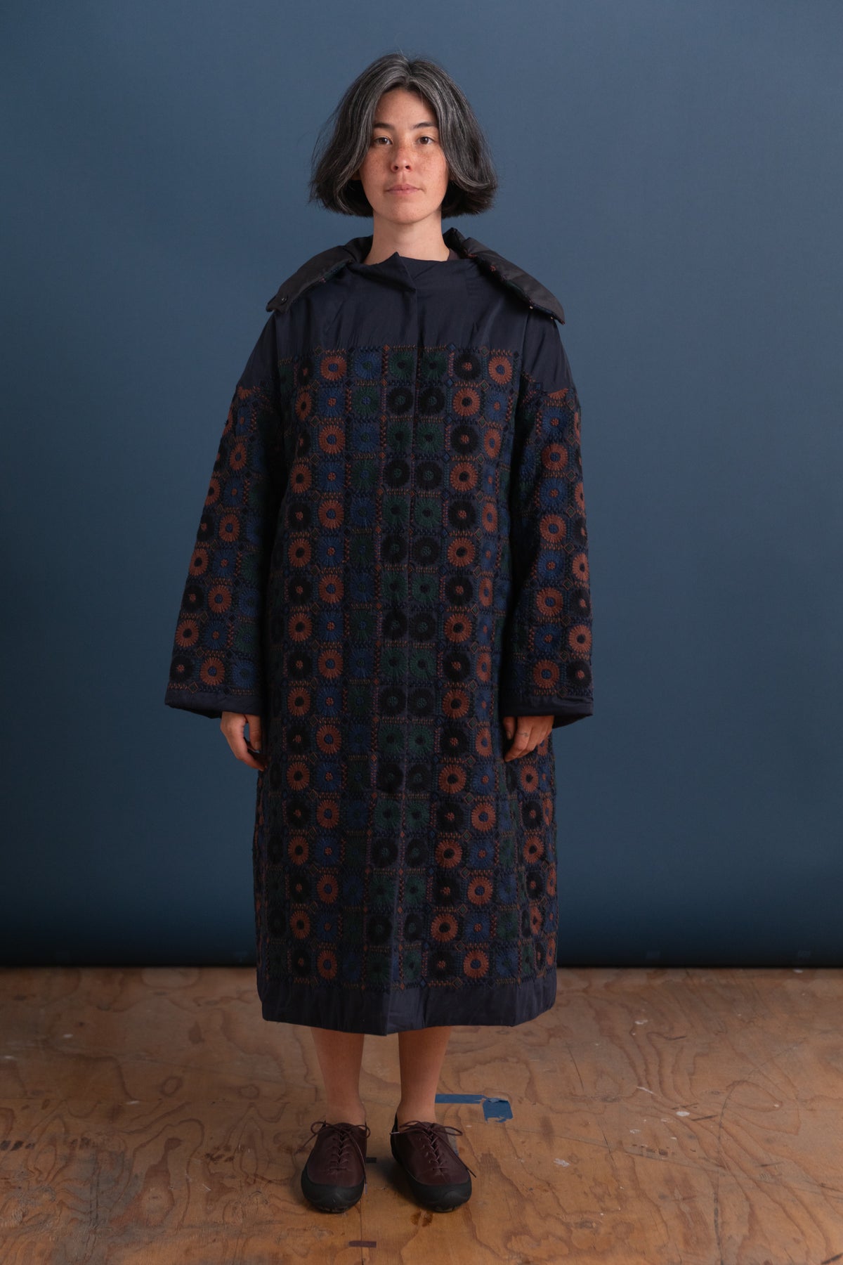 EMBROIDERY COAT IN GREEN