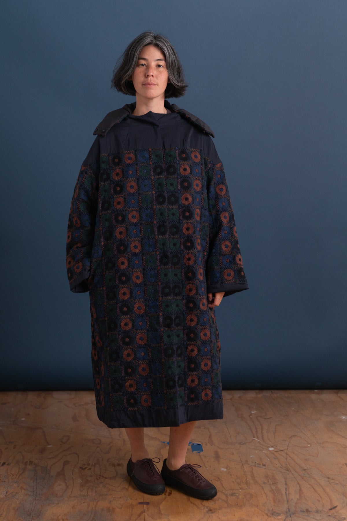 EMBROIDERY COAT IN GREEN