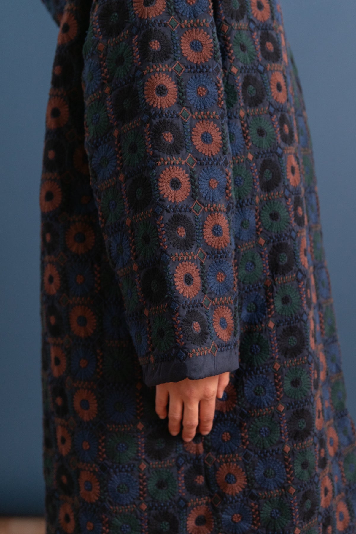 EMBROIDERY COAT IN GREEN