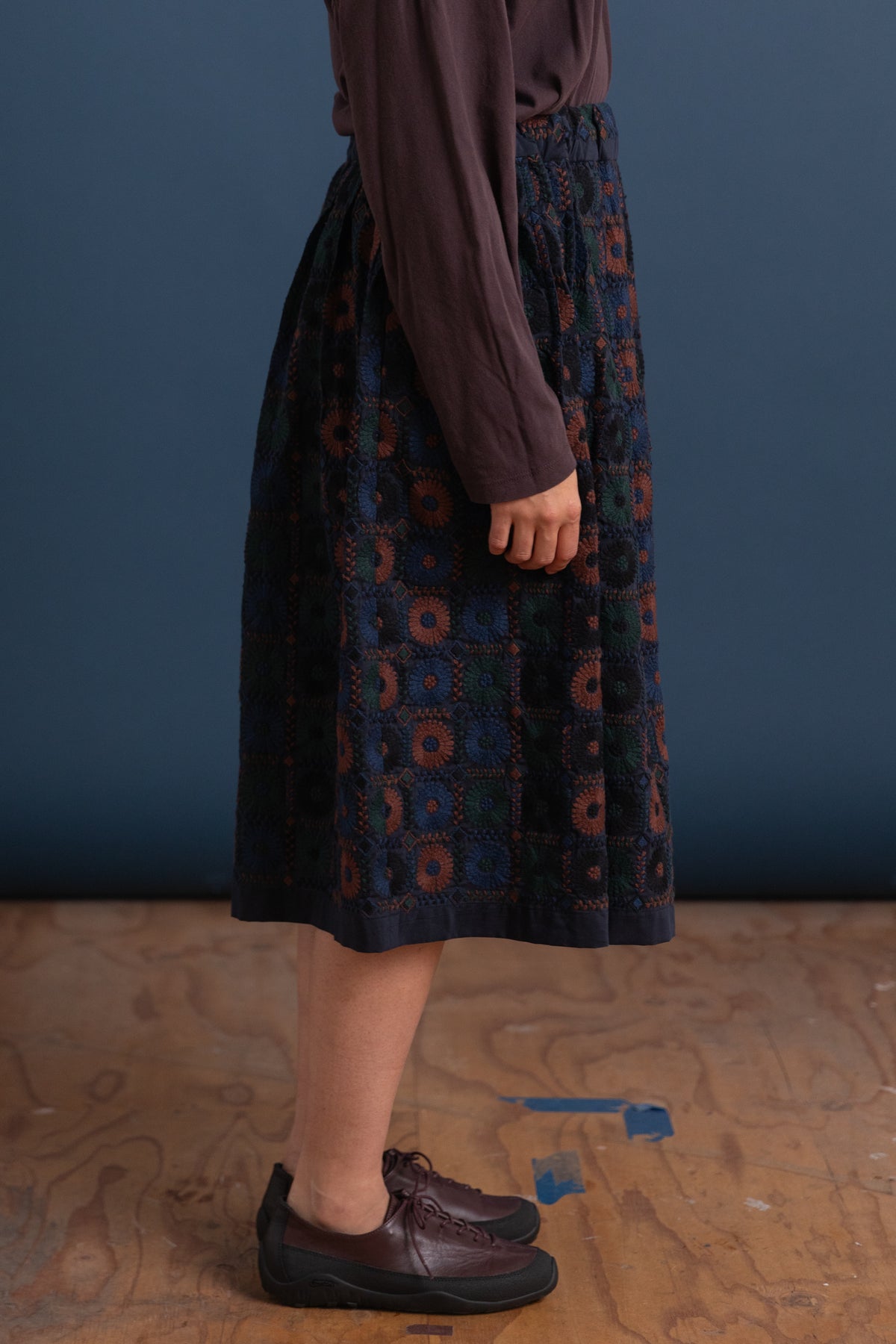 EMBROIDERY SKIRT IN GREEN