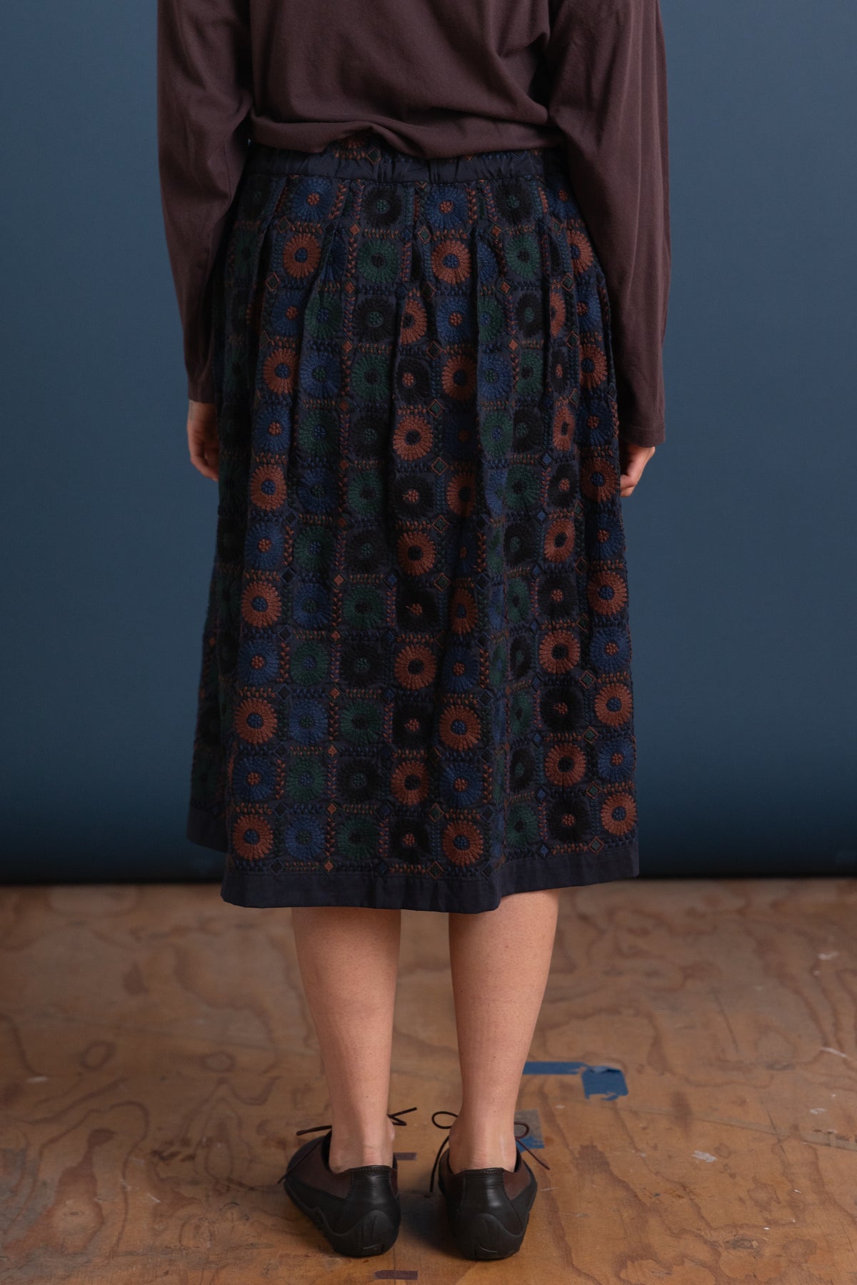 EMBROIDERY SKIRT IN GREEN