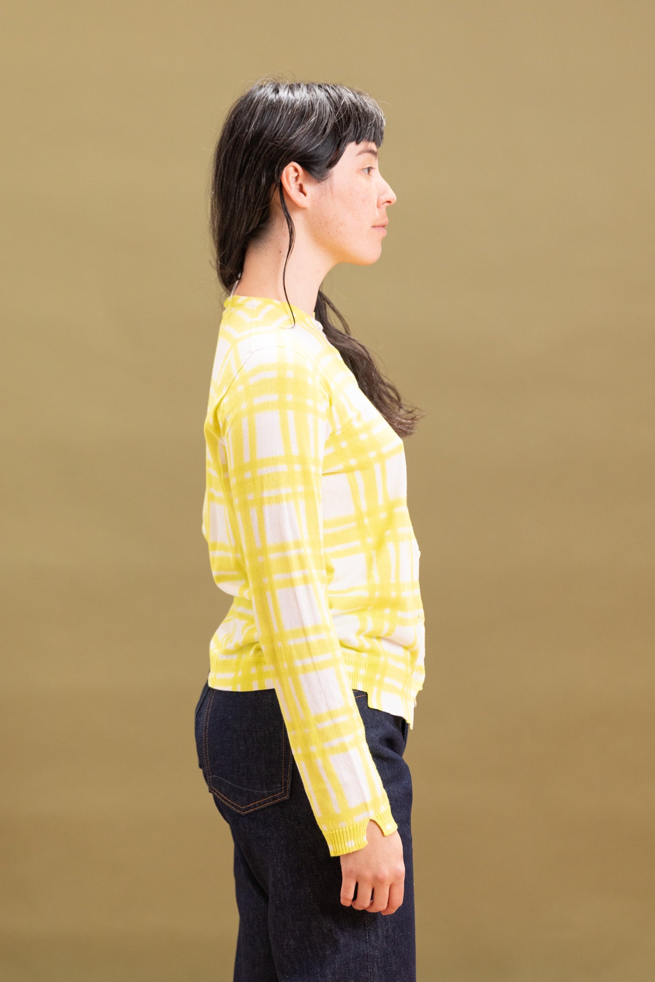 ITAZOME KNIT CARDIGAN IN YELLOW COTTON