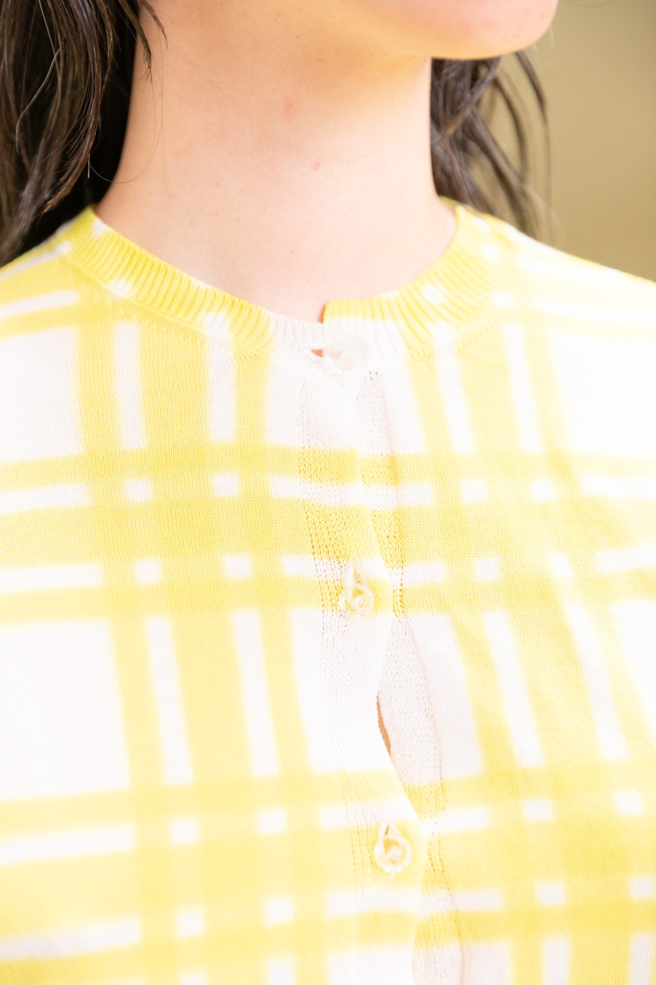 ITAZOME KNIT CARDIGAN IN YELLOW COTTON