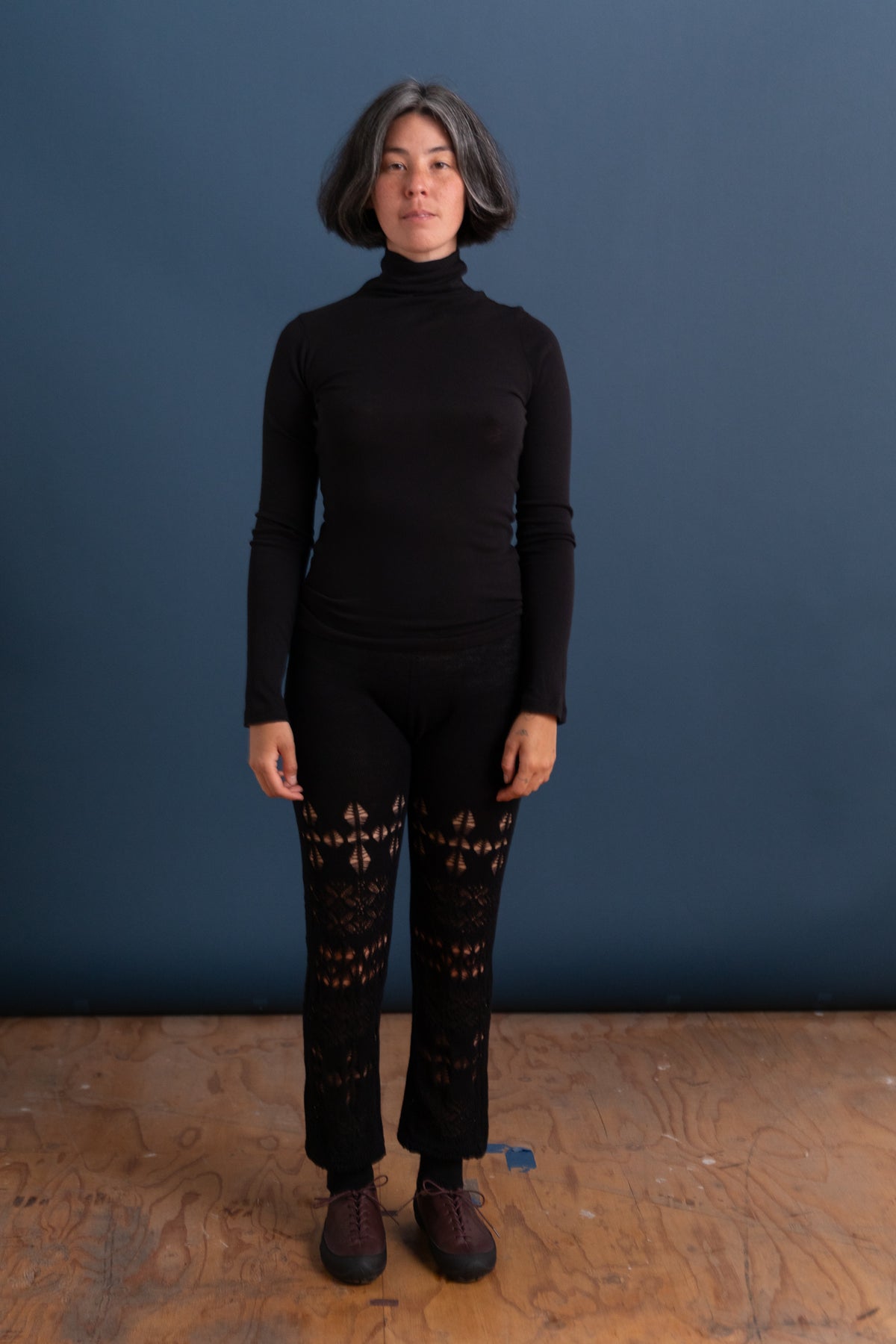 KNITTED LEGGINGS IN BLACK
