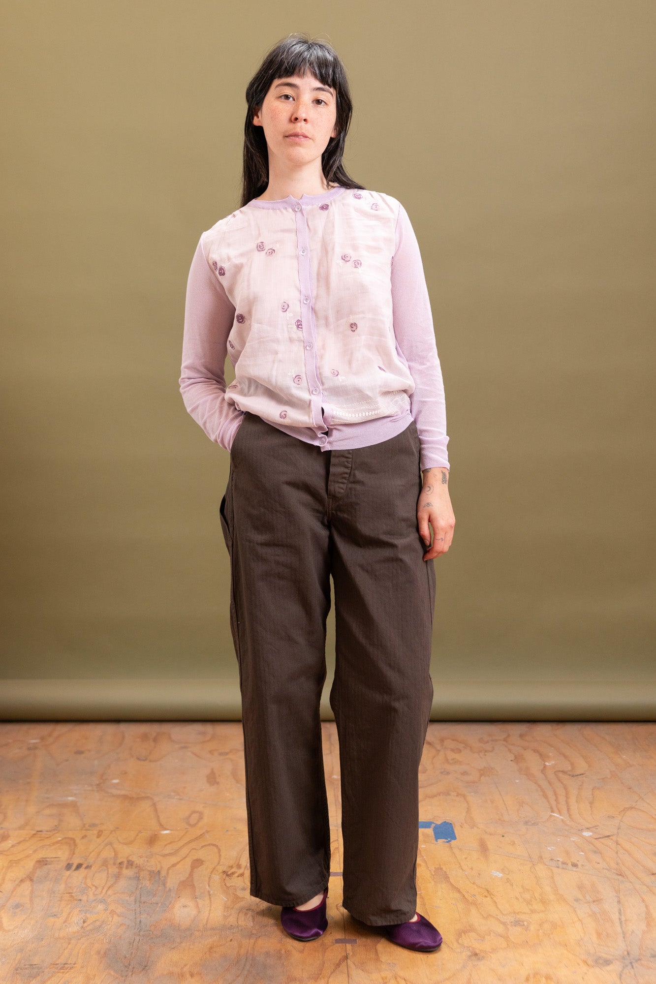 KNIT CARDIGAN WITH EMBROIDERY IN LIGHT PINK