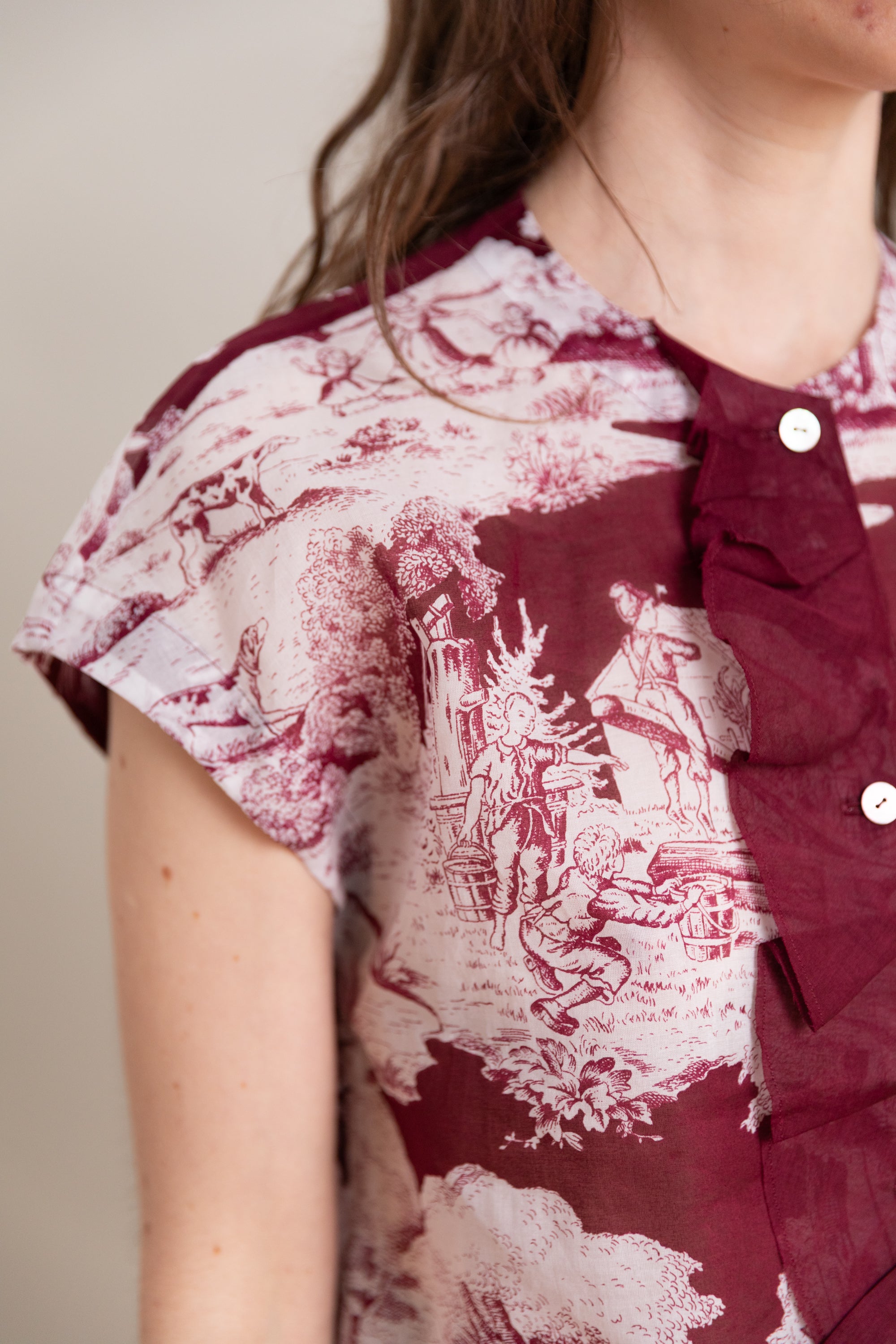 PRINTED TOP IN WINE