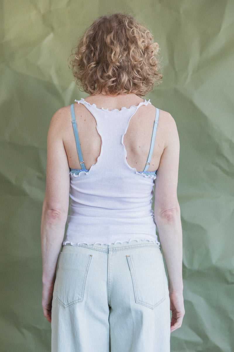 KINEE TANK IN WHITE COTTON