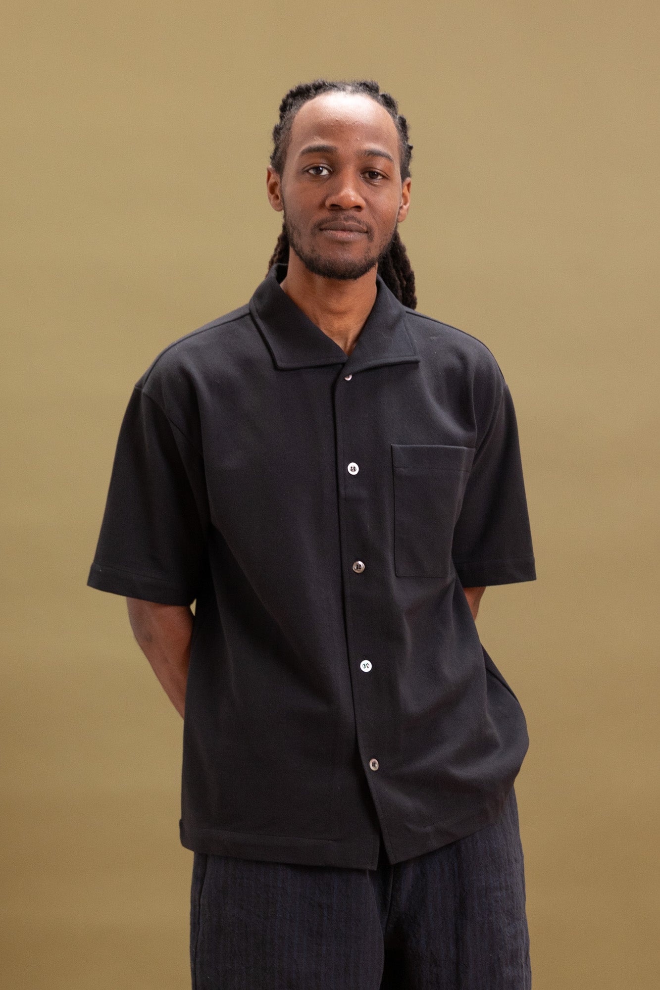 CORAL SHIRT IN BLACK RACHEL MESH