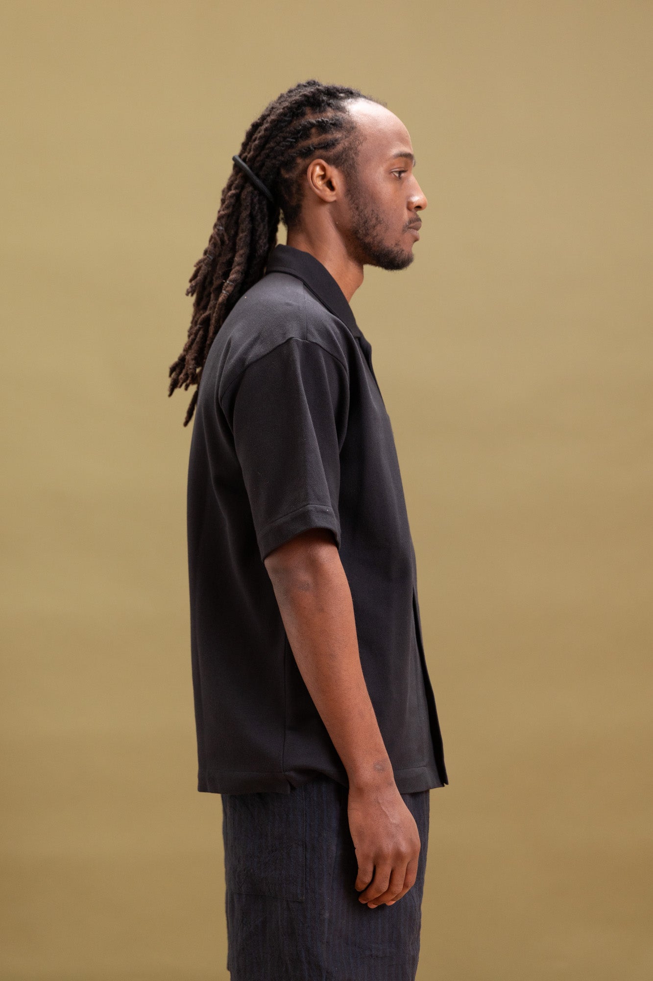 CORAL SHIRT IN BLACK RACHEL MESH