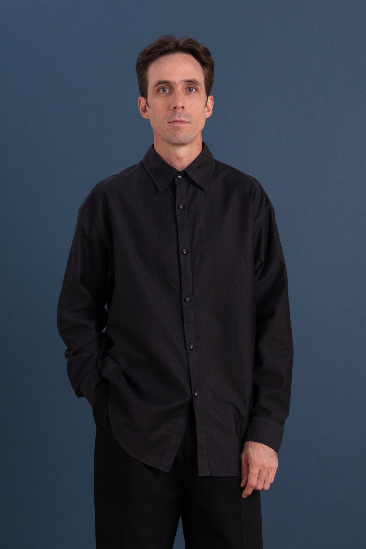 DORIS SHIRT IN BLACK LIGHT MOLESKIN