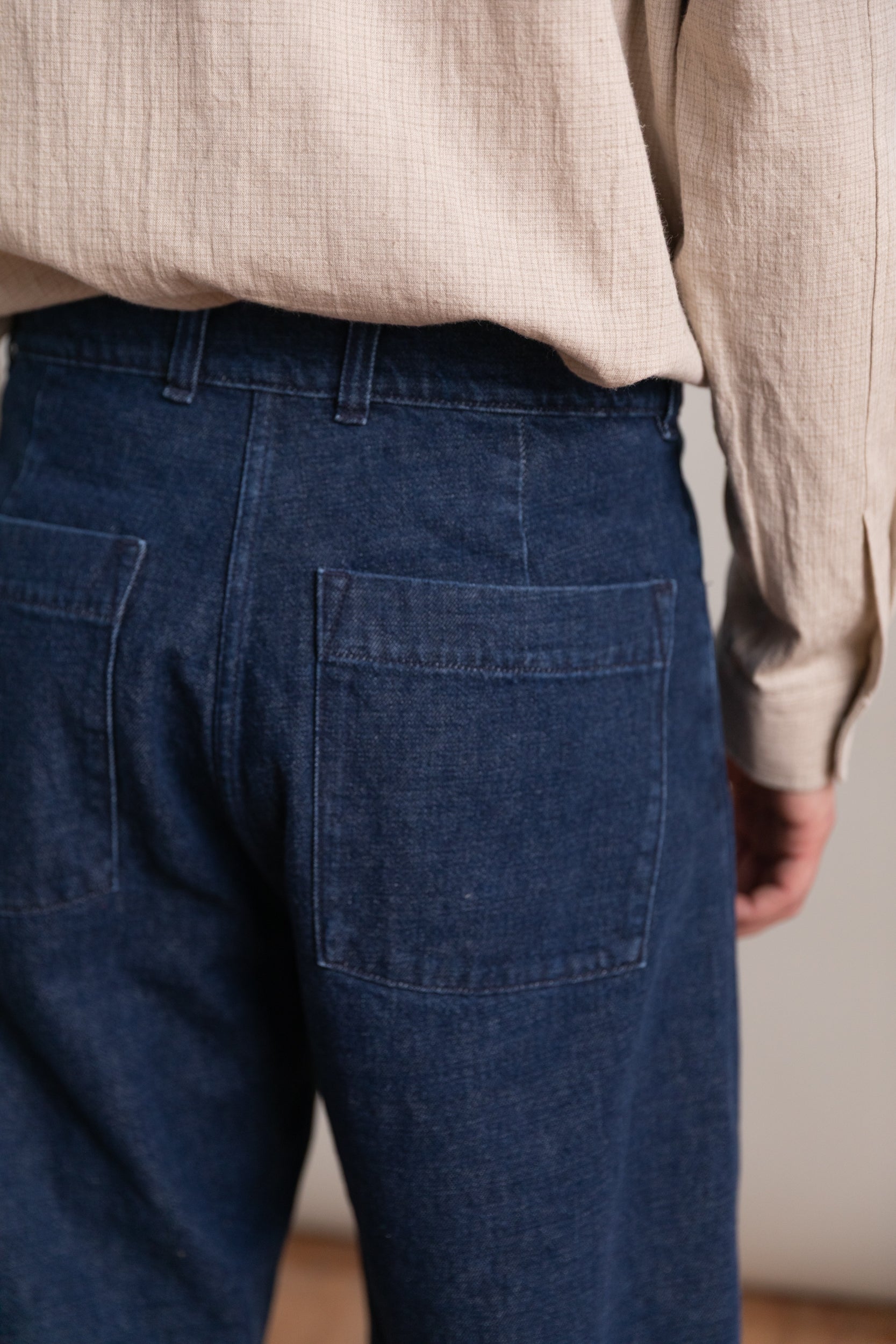 FOUR POCKET BIG PANTS IN DARK INDIGO DENIM