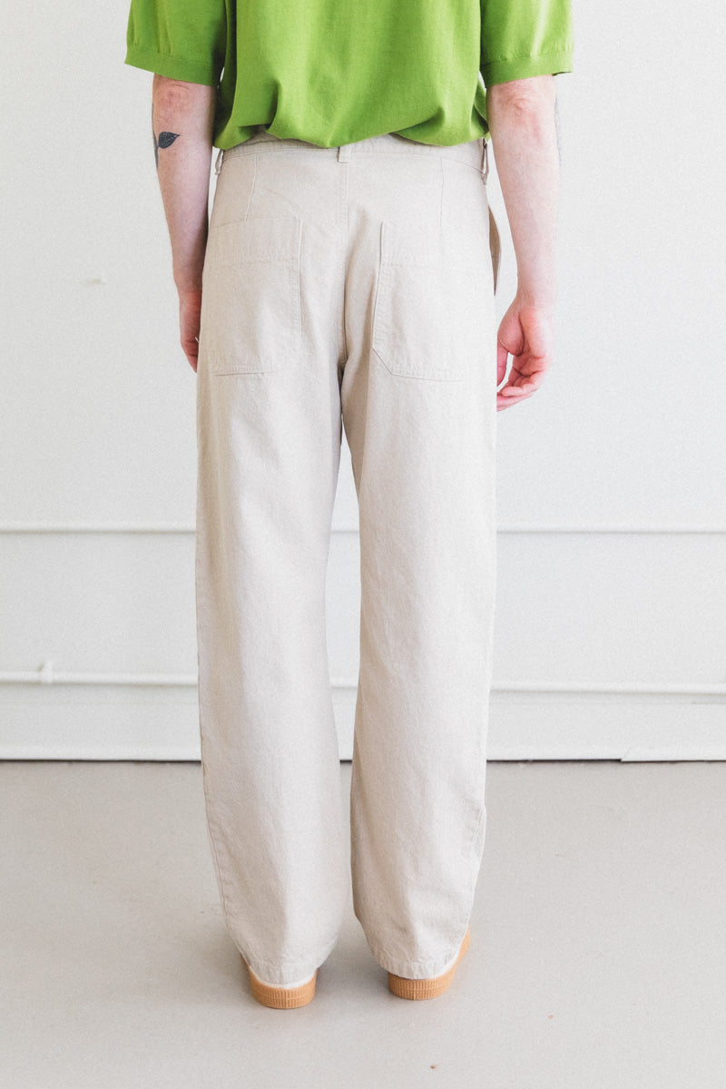 FOUR POCKET TROUSERS IN SAND STONE WASHED DENIM