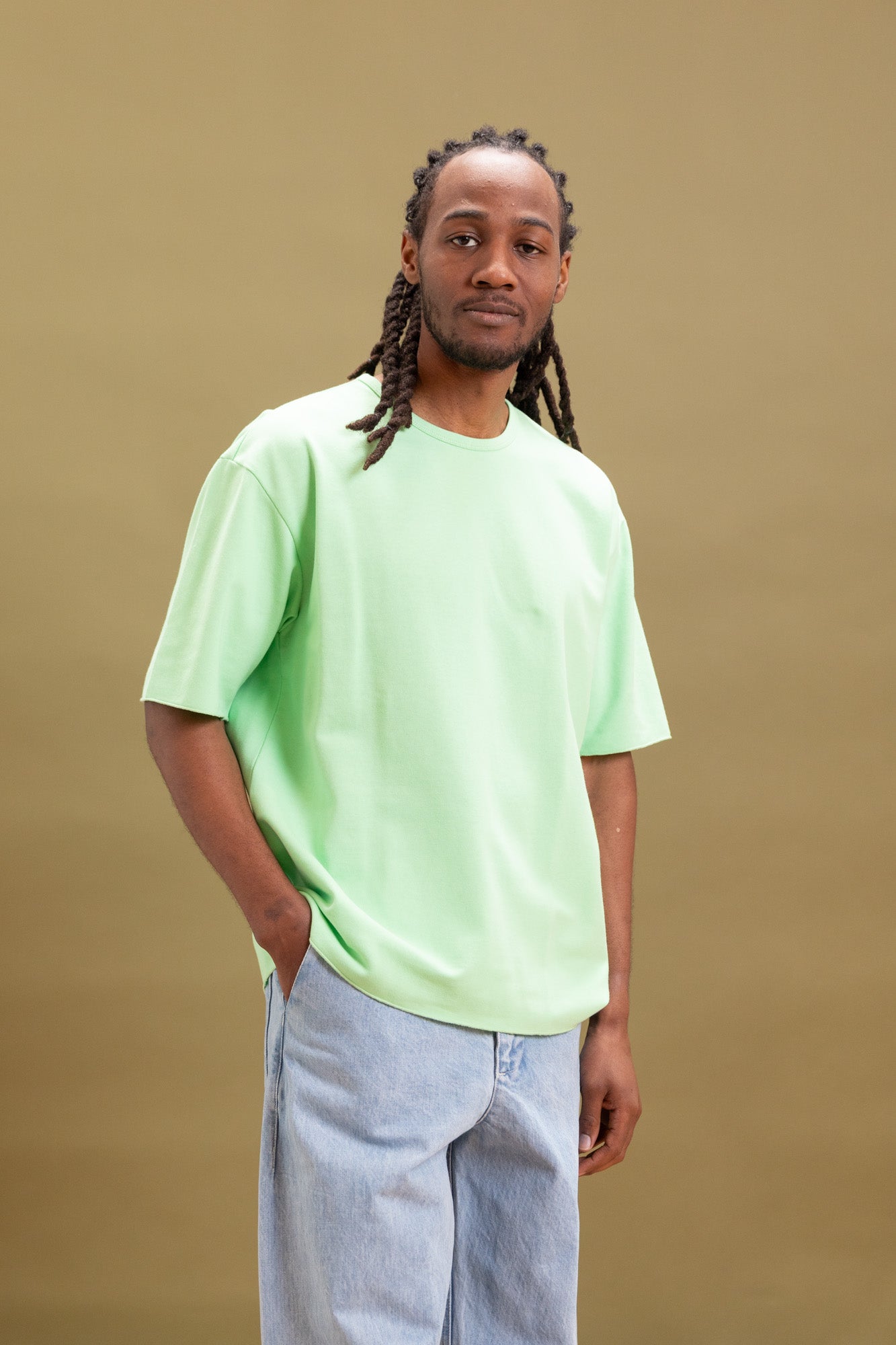 PONTUS TEE SHIRT IN LIME GREEN RACHEL MESH
