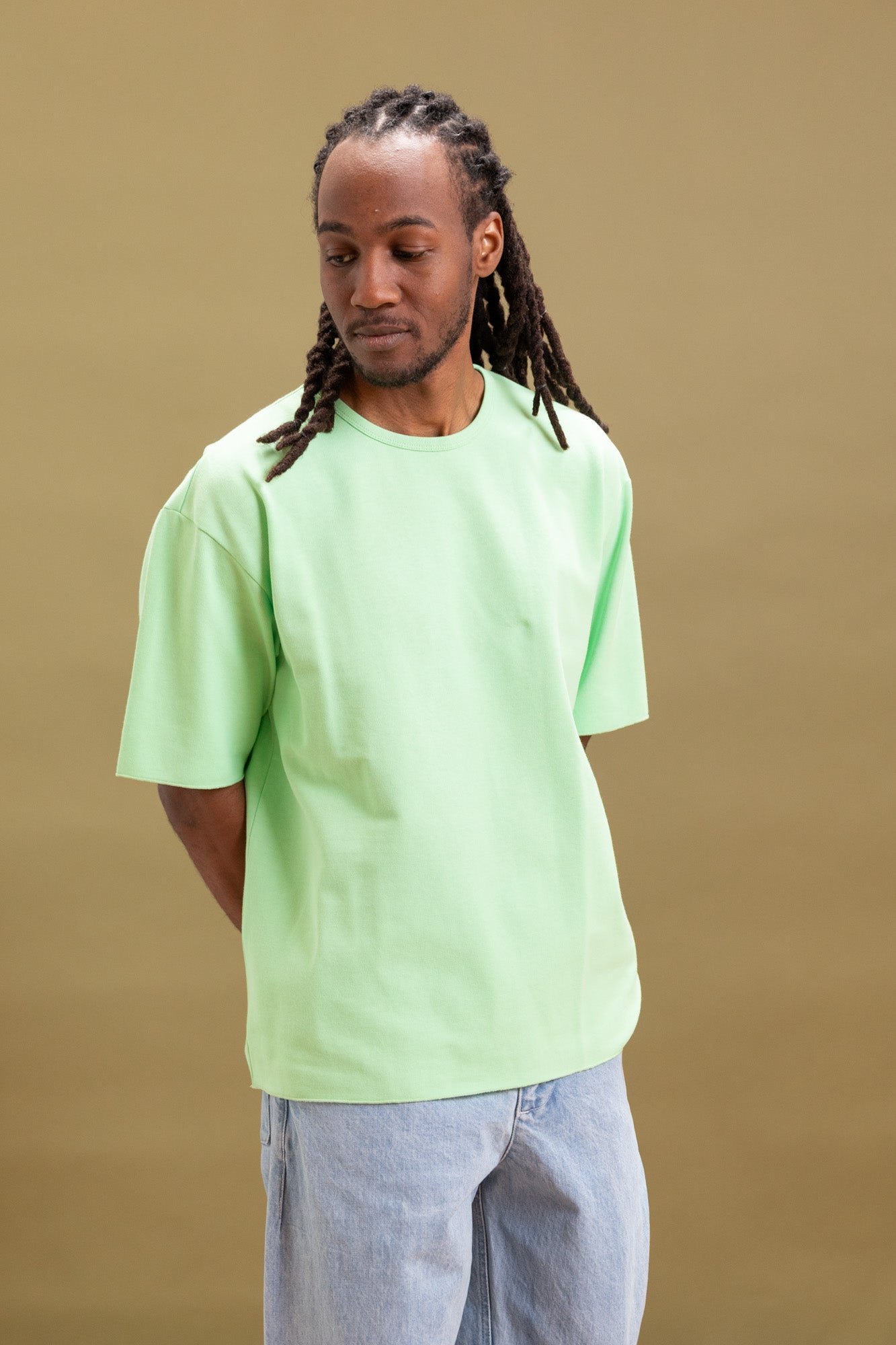 PONTUS TEE SHIRT IN LIME GREEN RACHEL MESH