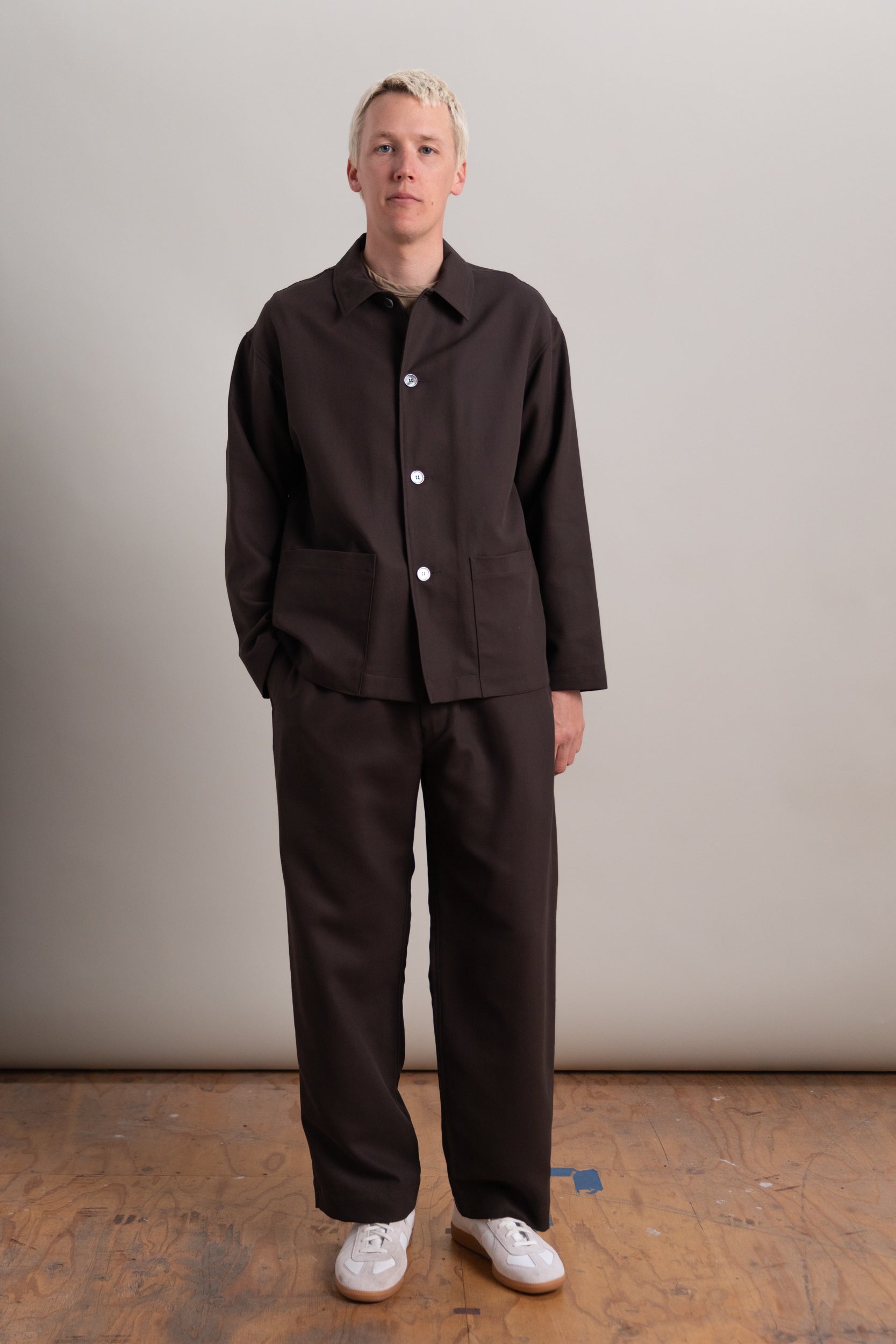 REPOS JACKET IN BROWN DOUBLE CLOTH