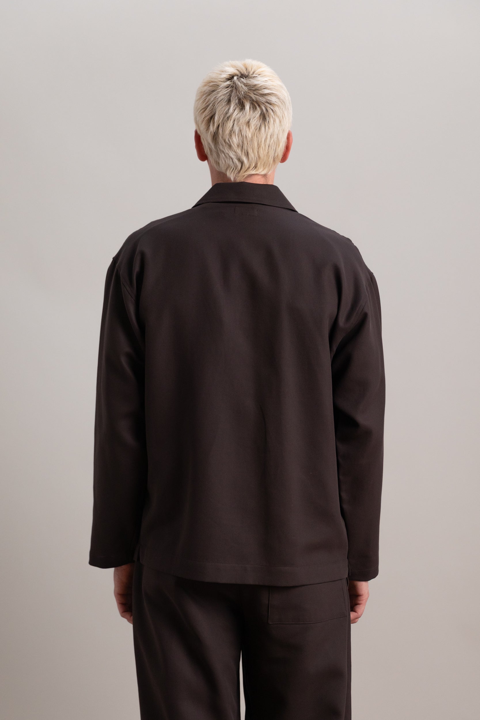 REPOS JACKET IN BROWN DOUBLE CLOTH