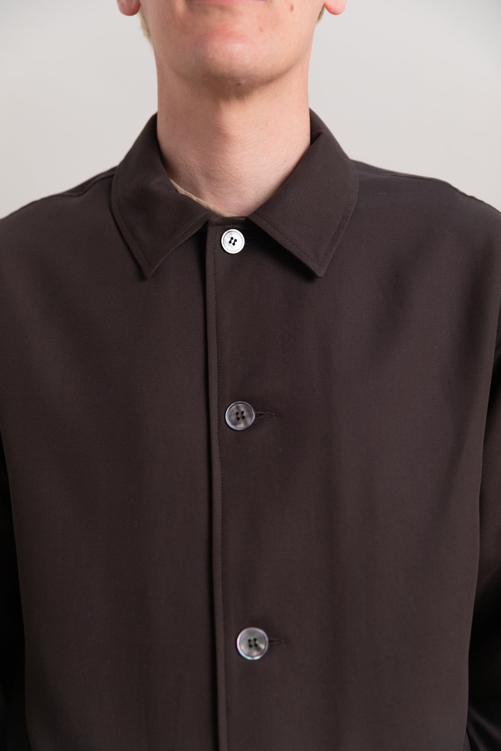 REPOS JACKET IN BROWN DOUBLE CLOTH