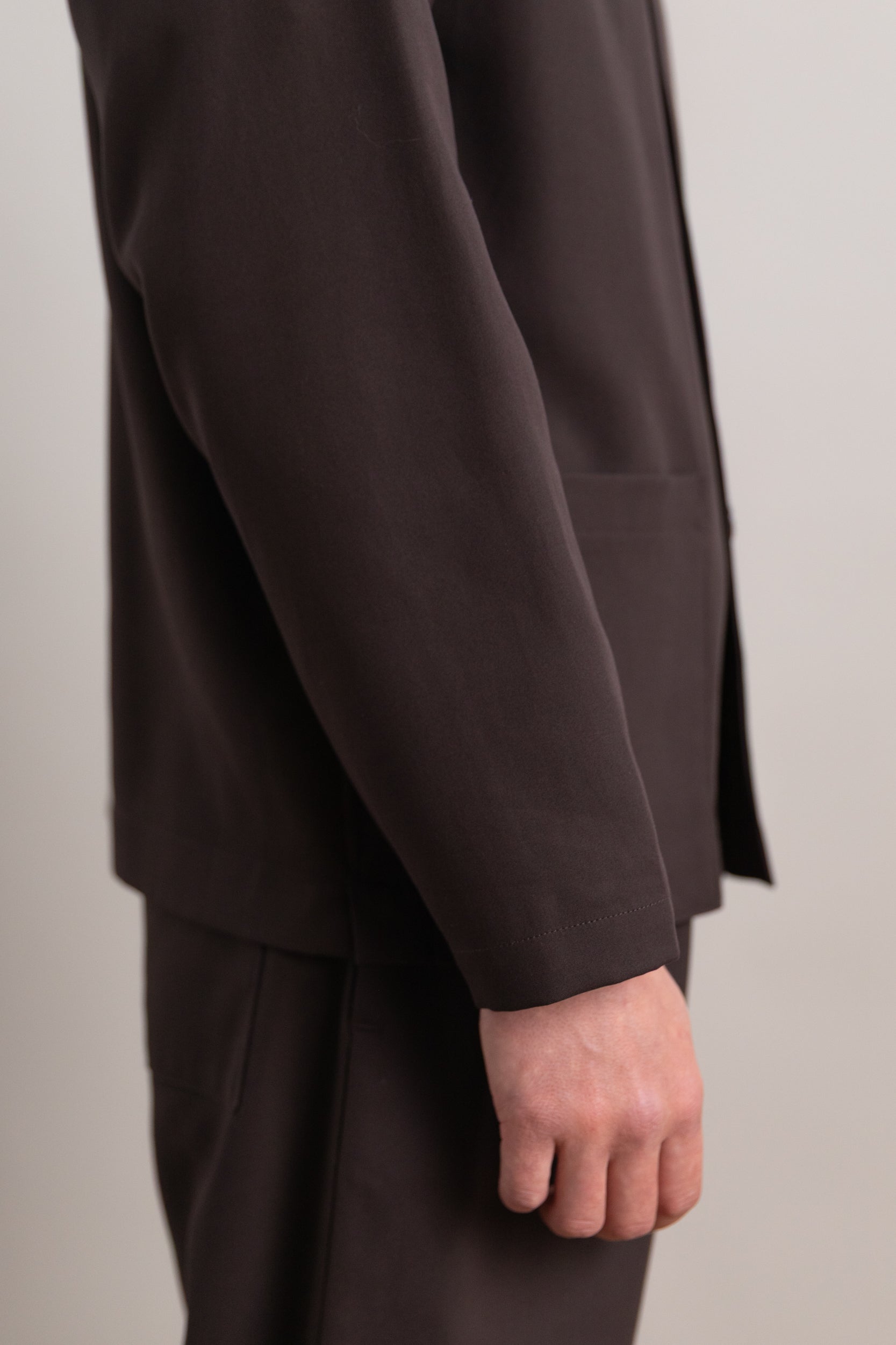 REPOS JACKET IN BROWN DOUBLE CLOTH
