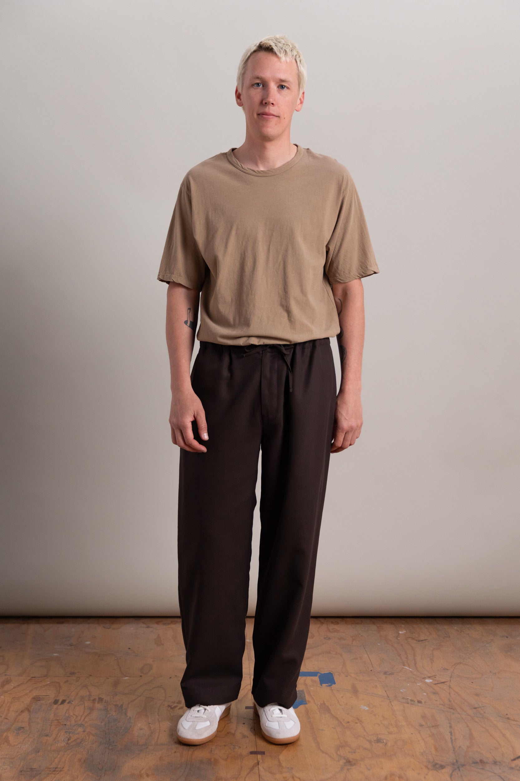 REPOS PANT IN BROWN DOUBLE CLOTH