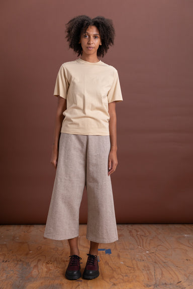 LIGHT COTTON WOOL VIYELLA SLACKS IN LIGHT KHAKI — Shop Boswell
